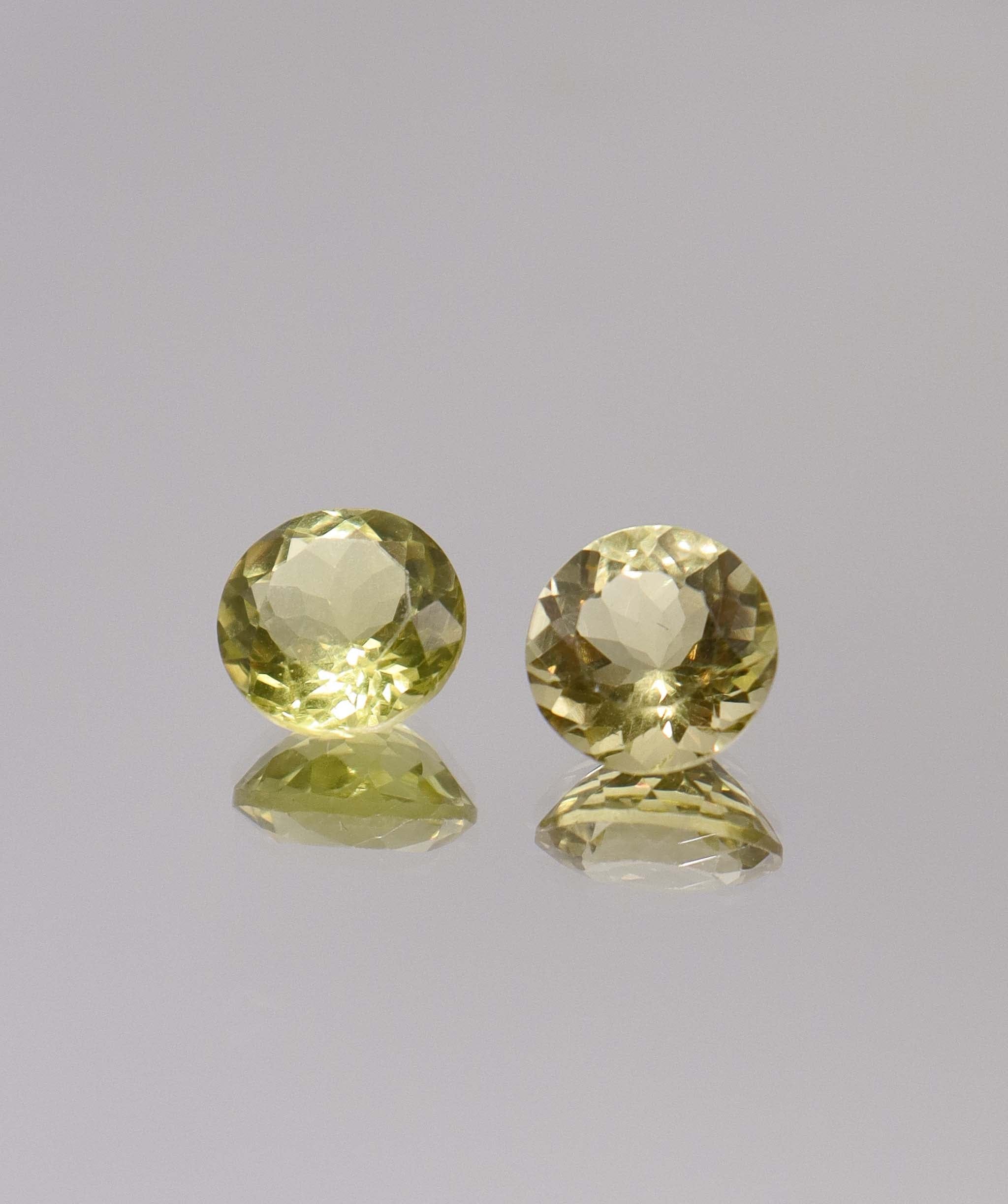 Luxury Promise 6.65ct Lemon Amethyst Round PAIR DXBCS2774