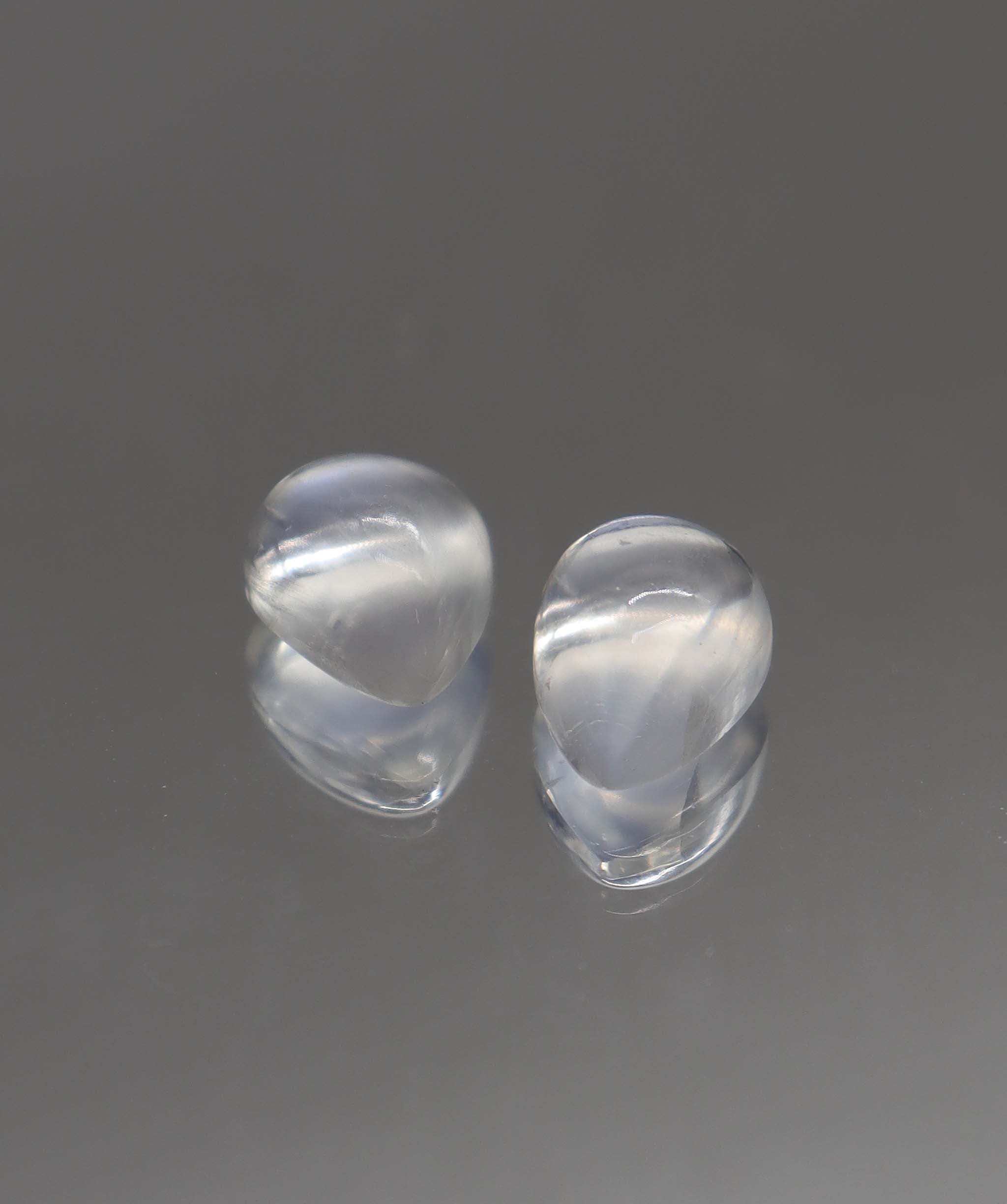 Luxury Promise 6.70ct Blue Moonstone Cabochon Pear pair DXBCS2342