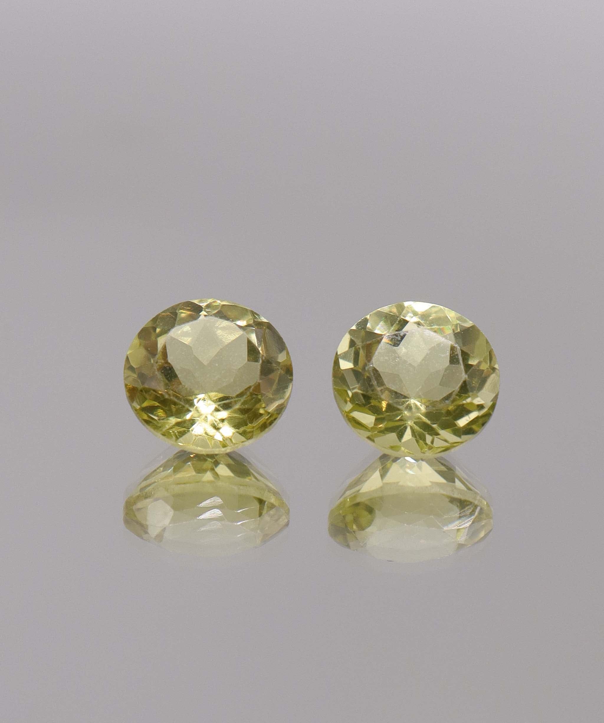 Luxury Promise 7.25ct Lemon Amethyst Round PAIR DXBCS2777