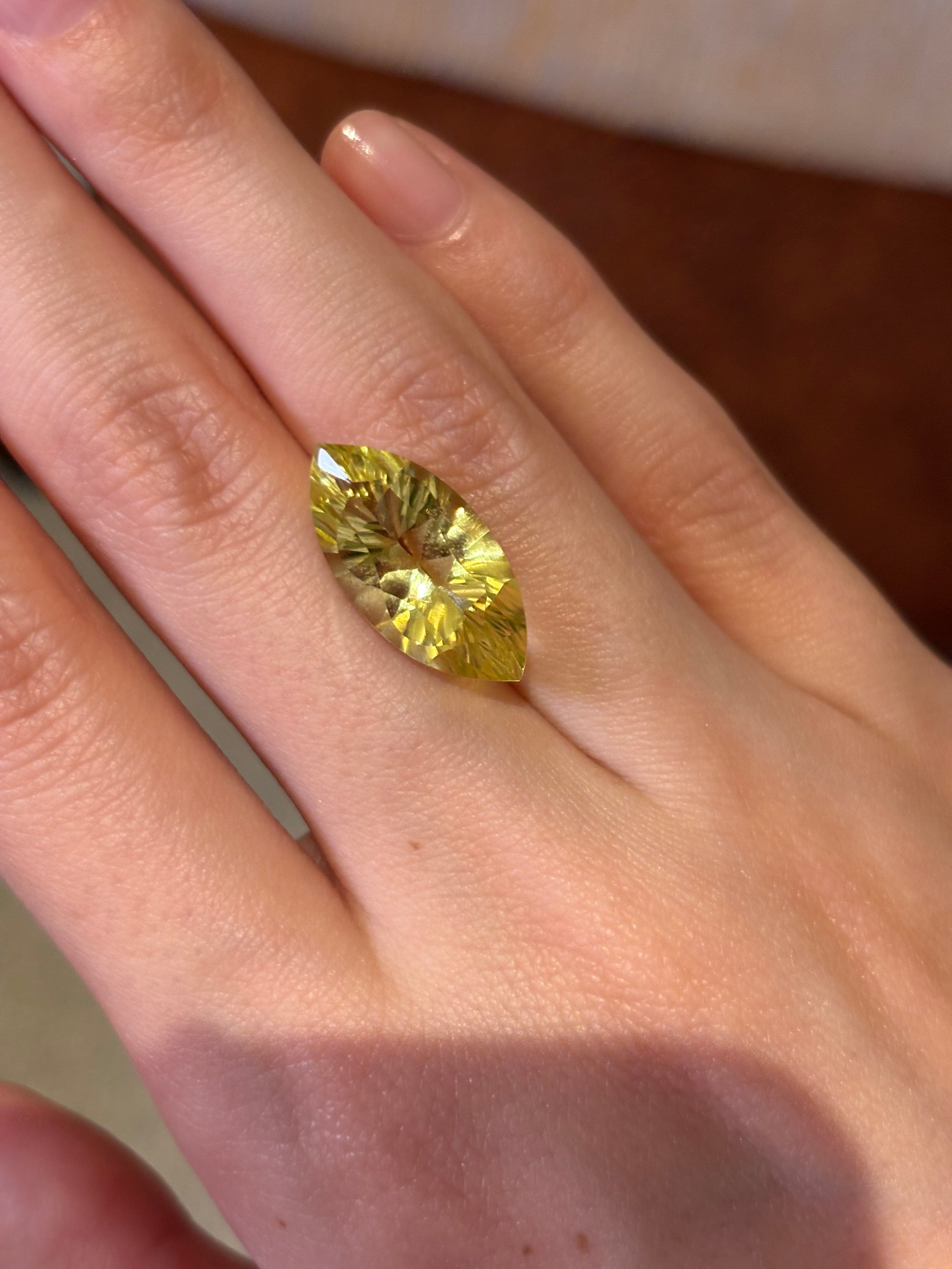 Luxury Promise 7.25ct Lemon Quartz Concave Cut Marquise DXBCS2803