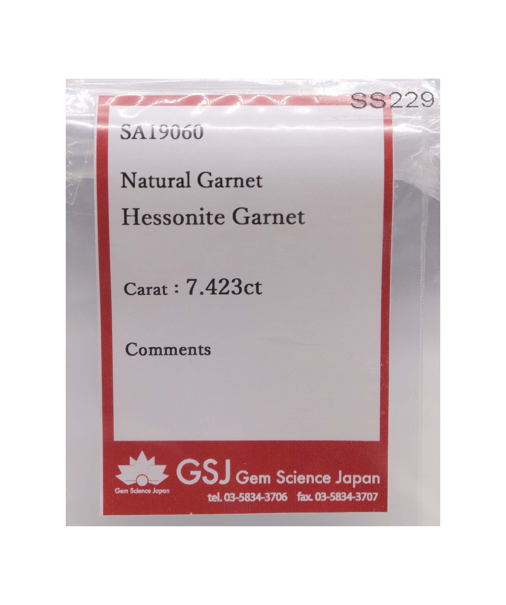 Luxury Promise 7.432ct Hessonite Garnet DXBCD1179