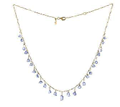 Luxury Promise 7ct BLUE SAPPHIRE STEP CUT OS (H )NECKLACE C12834