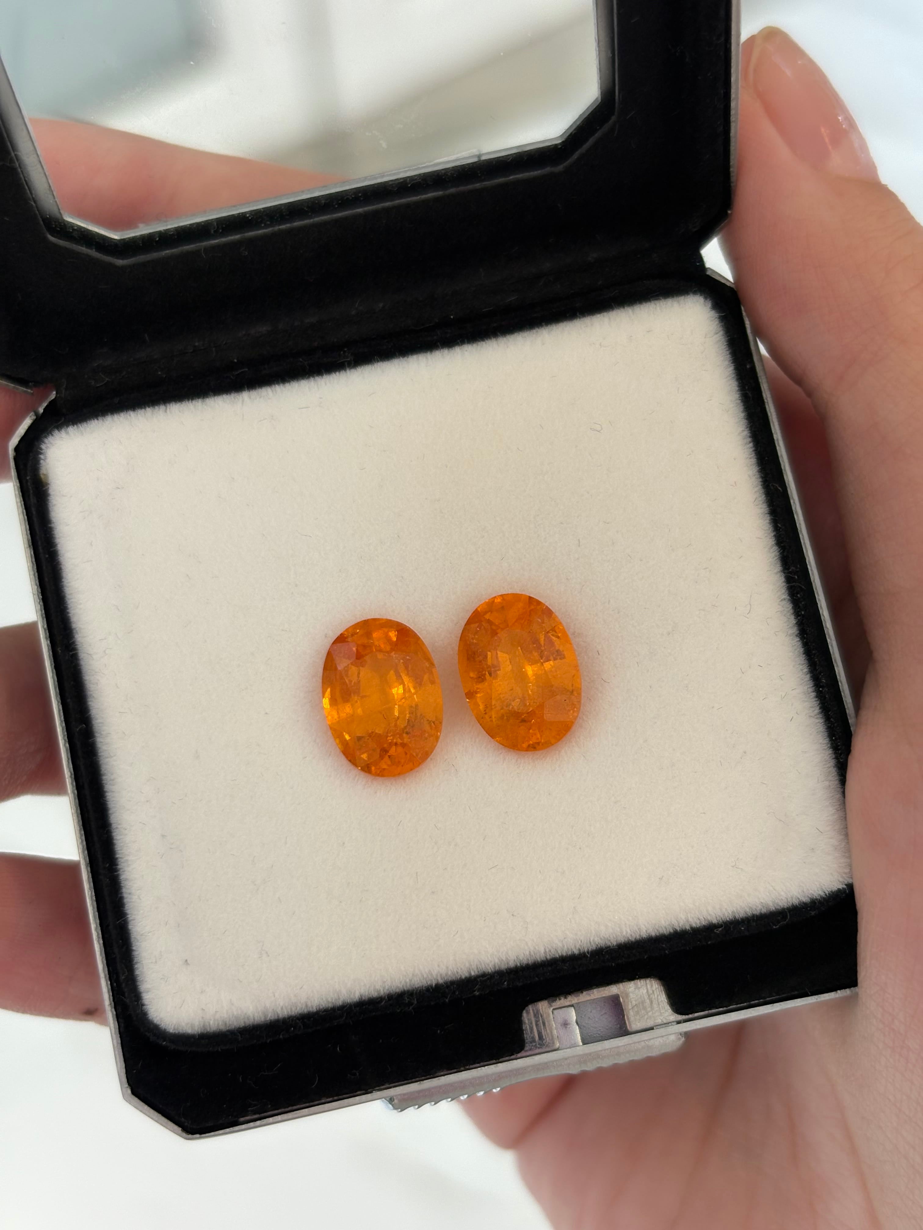 Luxury Promise 8.12ct Fanta Spessartine PAIR (rare) DXBCS4758