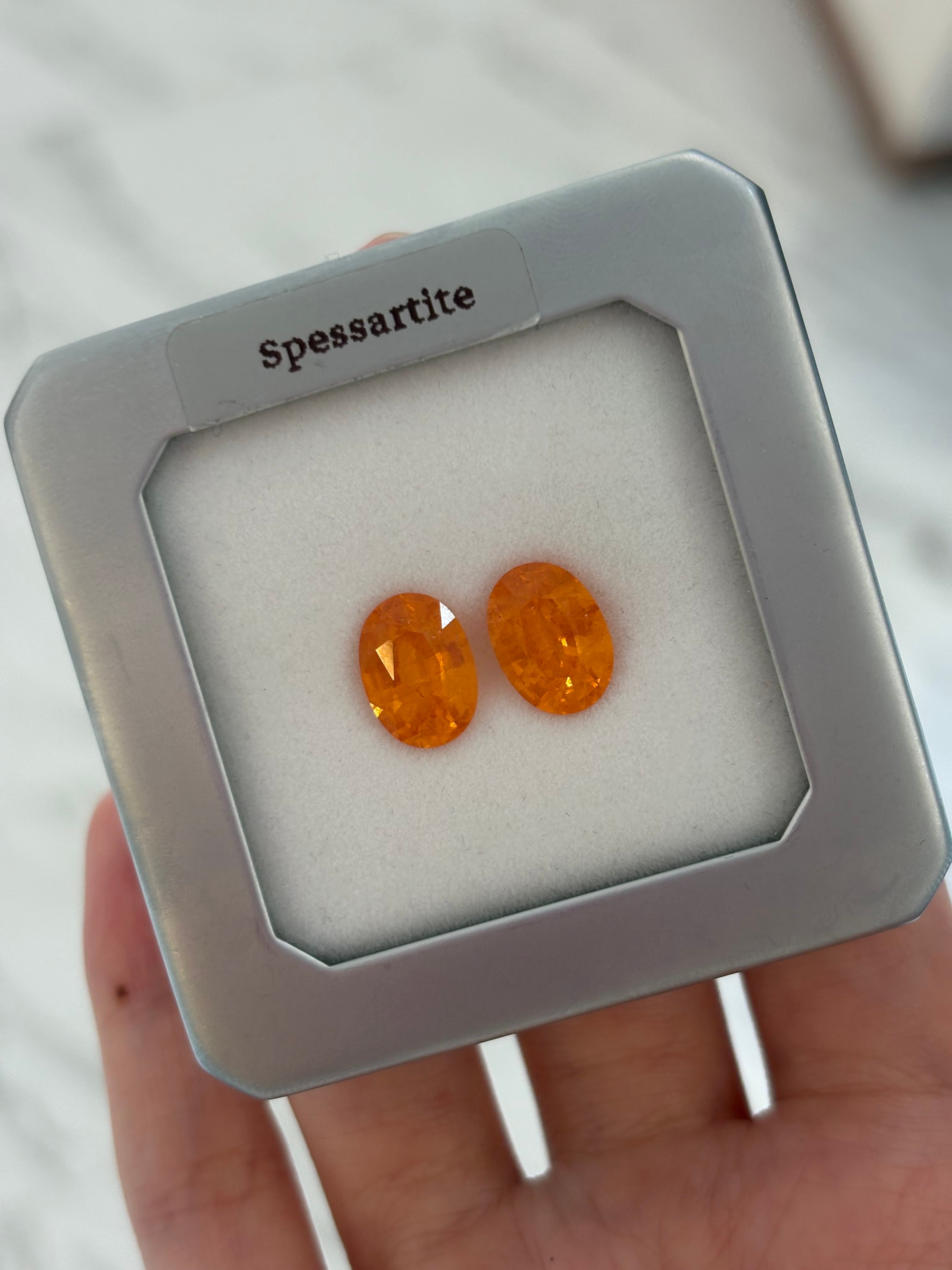 Luxury Promise 8.12ct Fanta Spessartine PAIR (rare) DXBCS4758