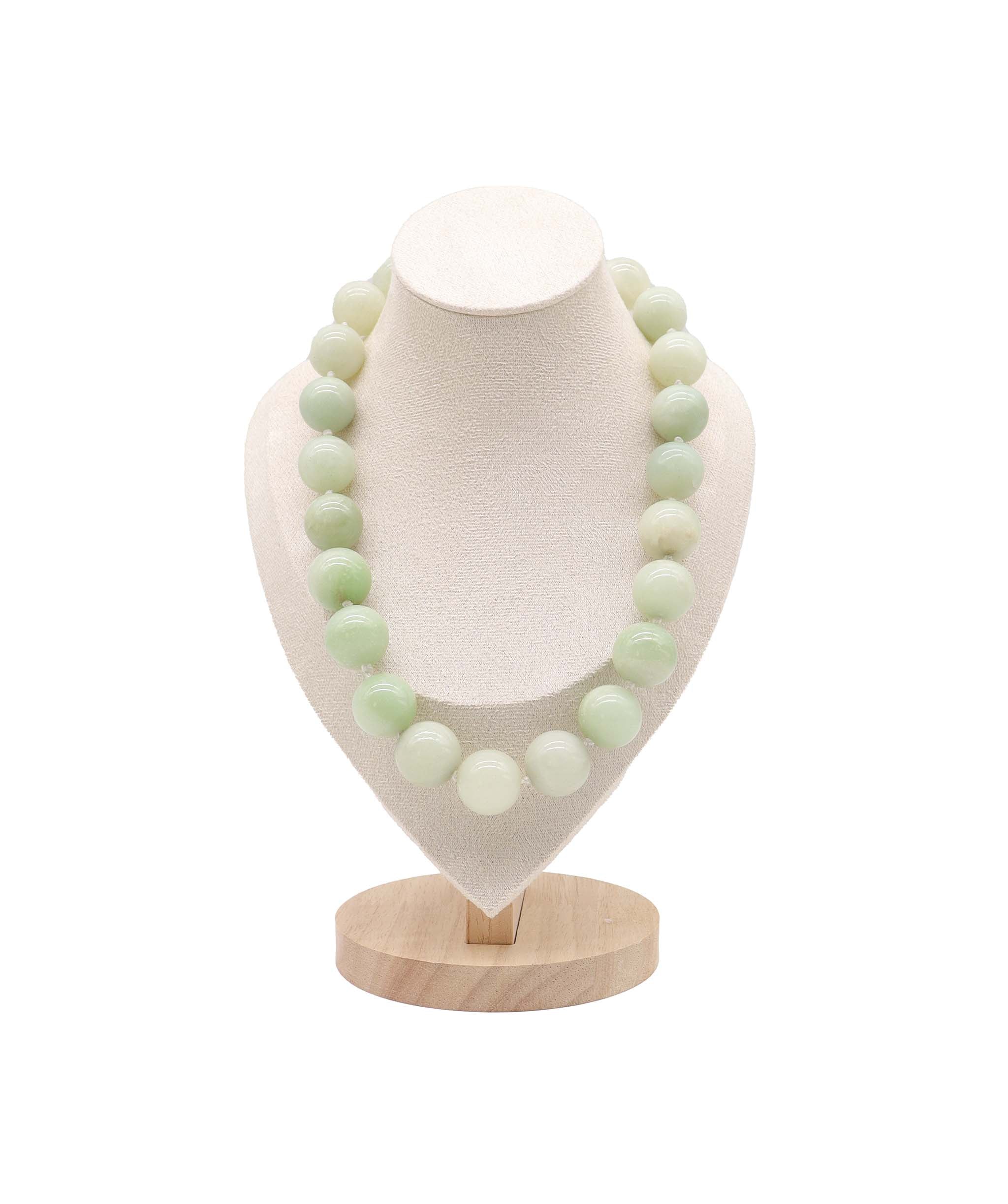 Luxury Promise 800ct Type A Natural Gradient “Mint Green & Cream” Jade Necklace 50cm D17-19mm RDC0810