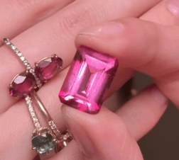 Luxury Promise 9.40ct HOT PINK TOPAZ EMERALD CUT DXBCS2768