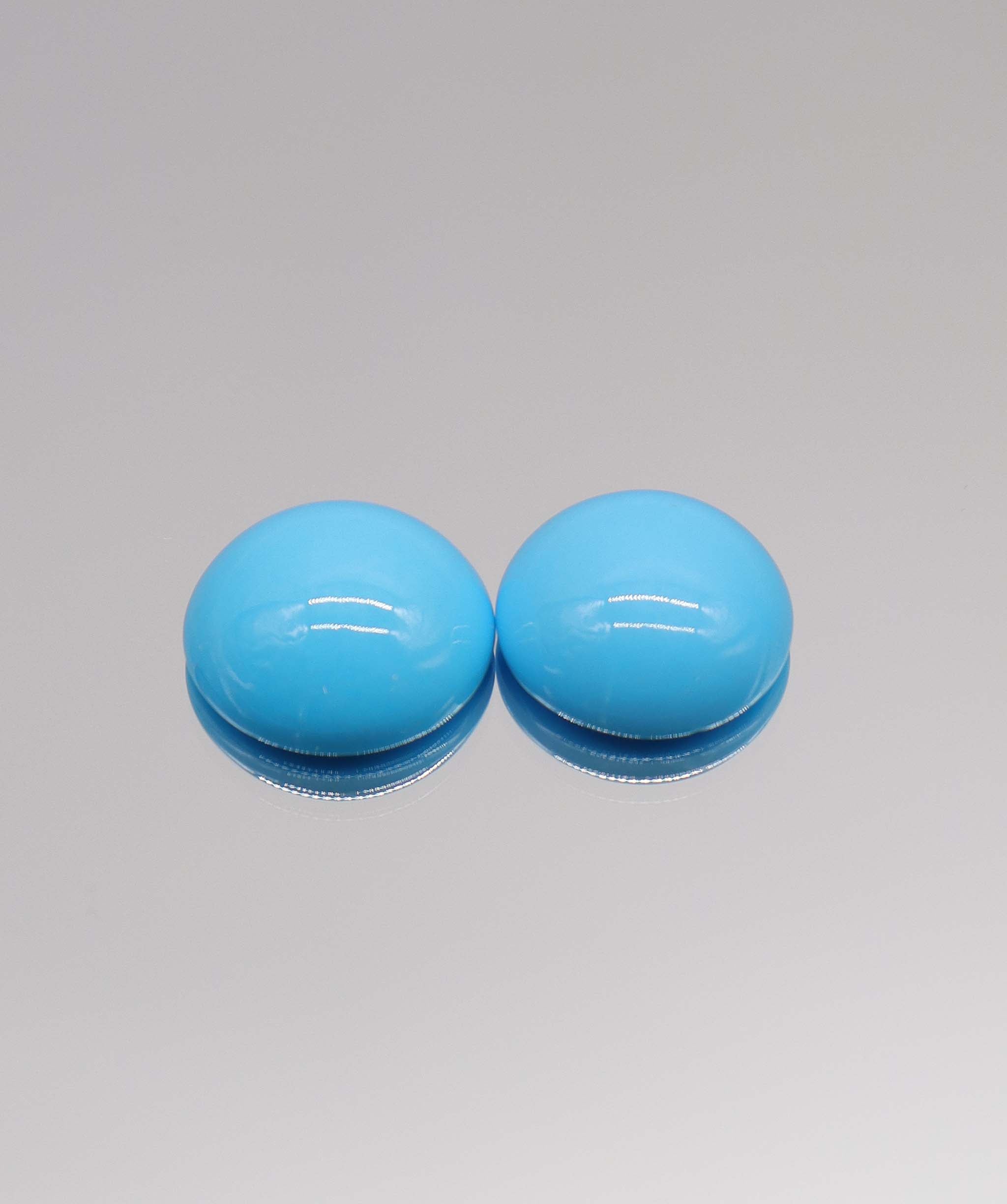 Luxury Promise 9.50ct Sleeping Beauty Turquoise Round PAIR DXBCS2879