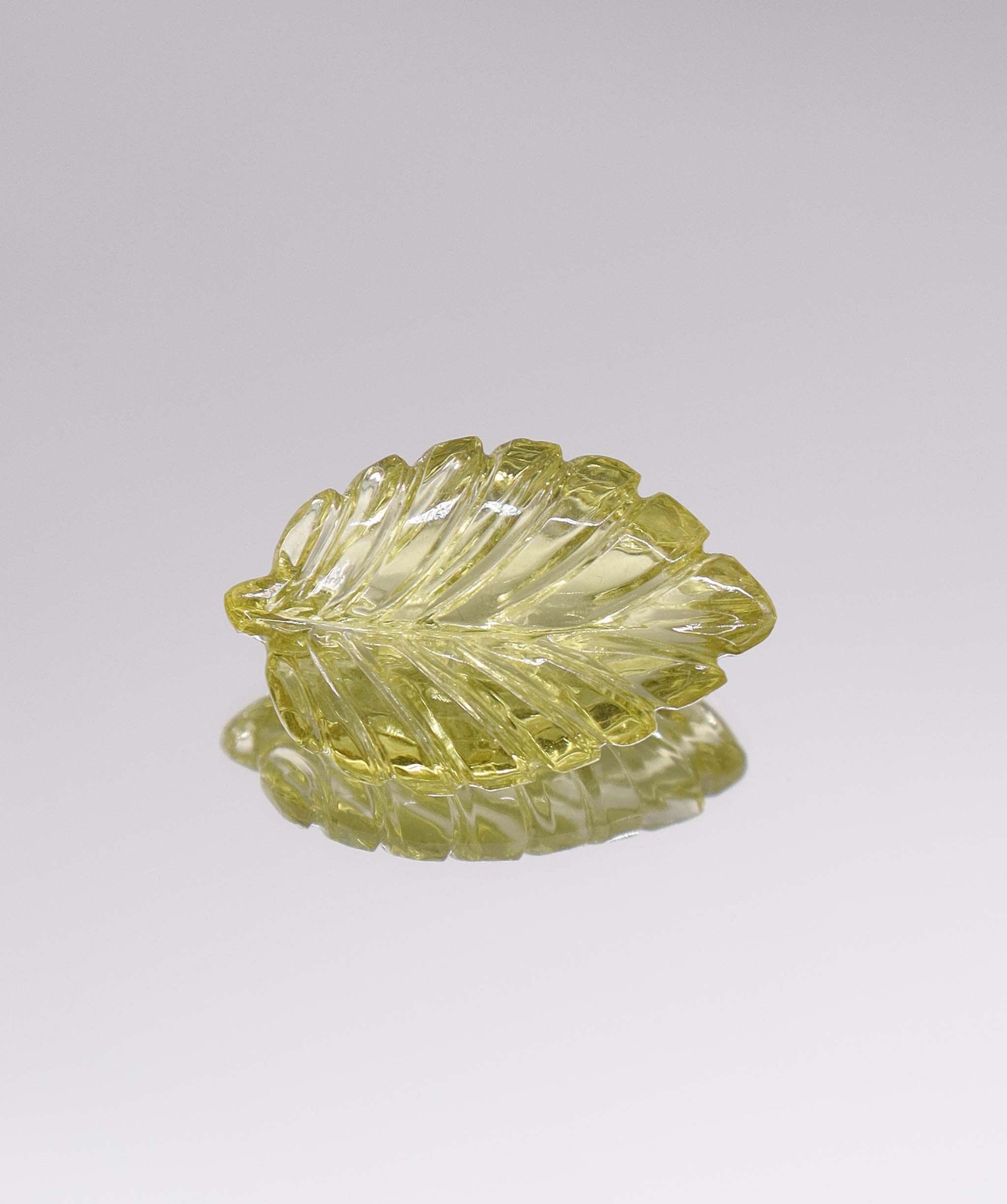 Luxury Promise 9.65ct "Leave" Lemon Quartz Fantasy Carved DXBCS2795