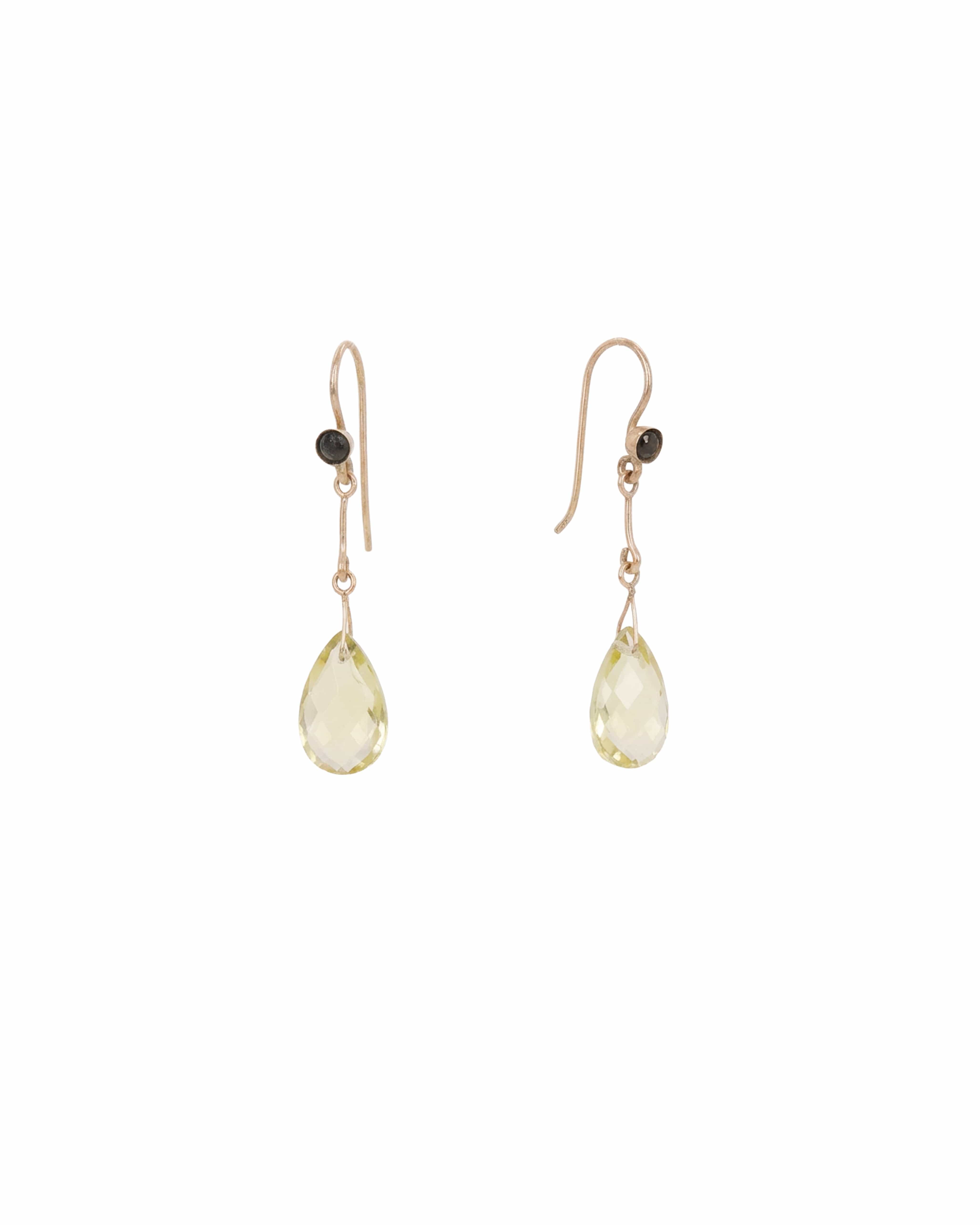 Luxury Promise 9 ct gold citrine drop earrings ALTC0513