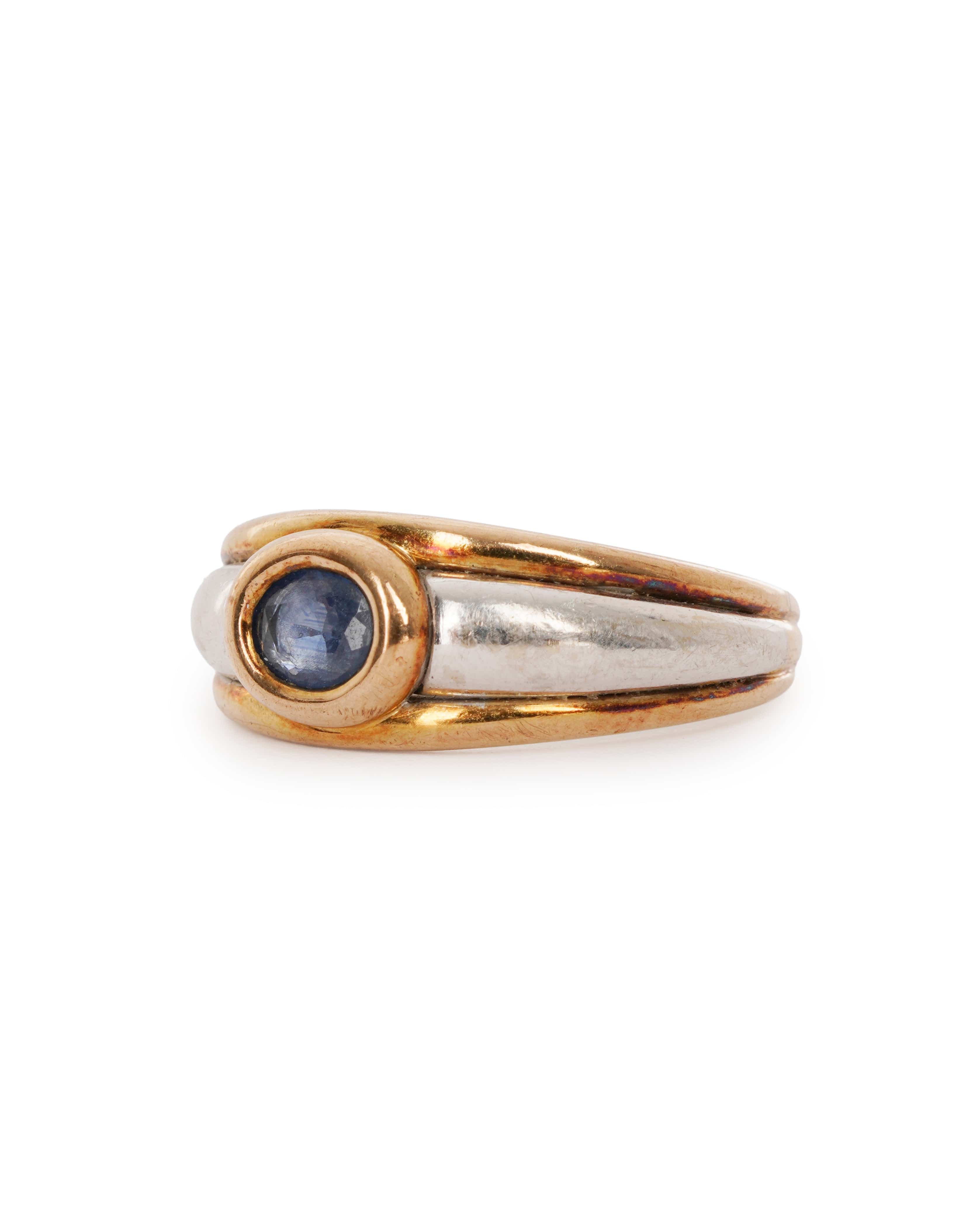 Luxury Promise 9 ct gold two tone sapphire ring ALTC0495