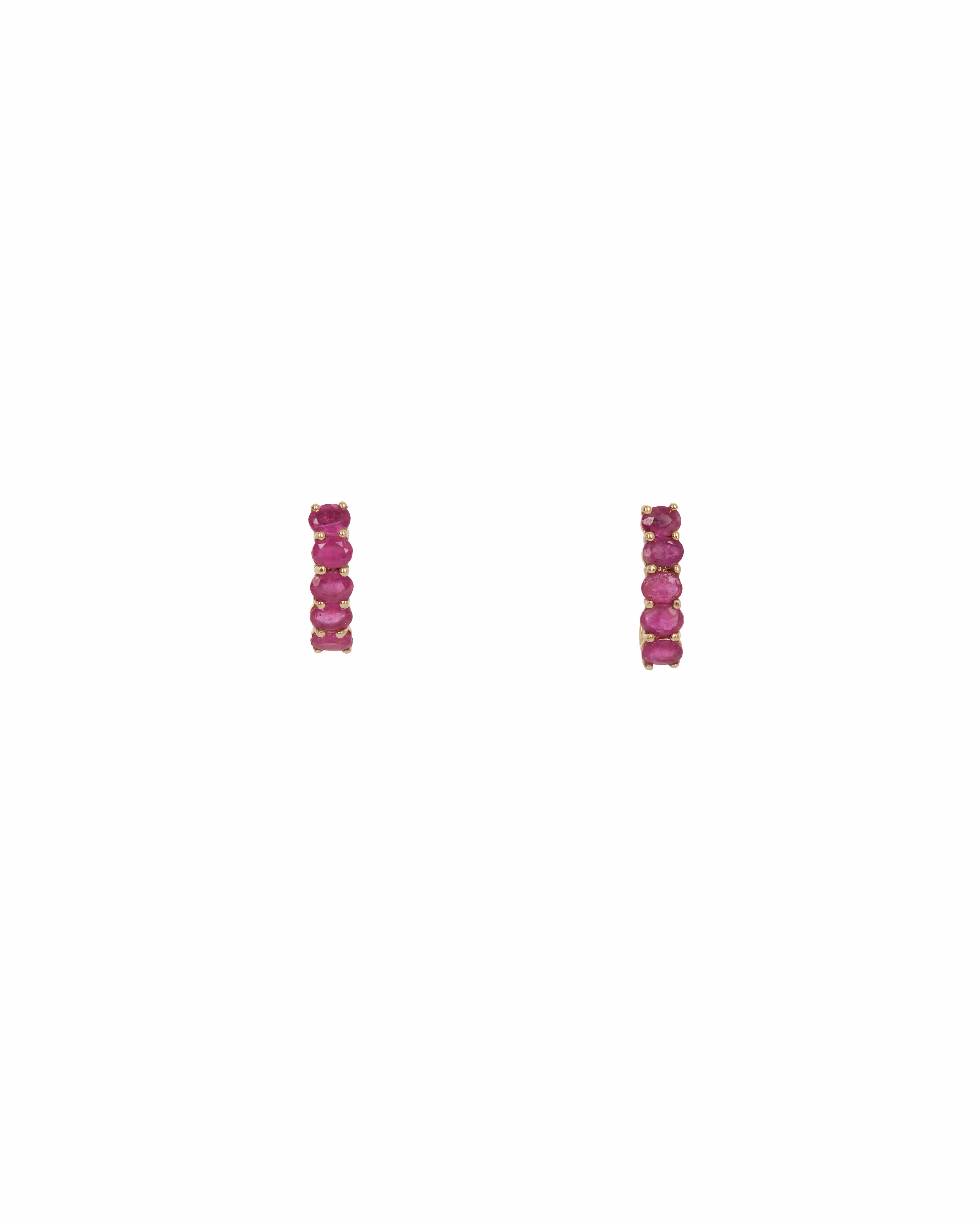 Luxury Promise 9 ct ruby half hoop earrings ALTC0512