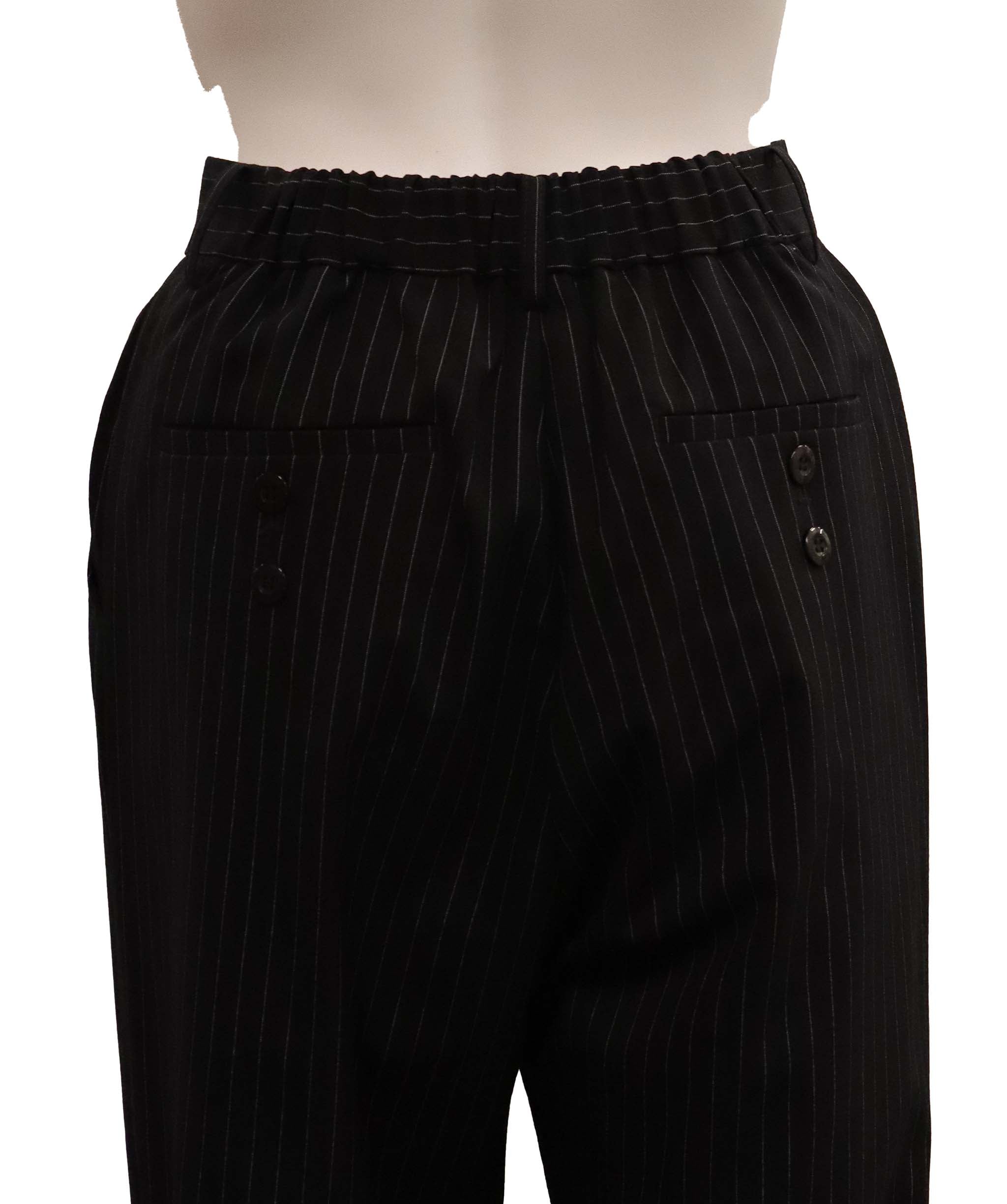 Luxury Promise Ameri Black Stripe trousers - Medium DXBCS0720