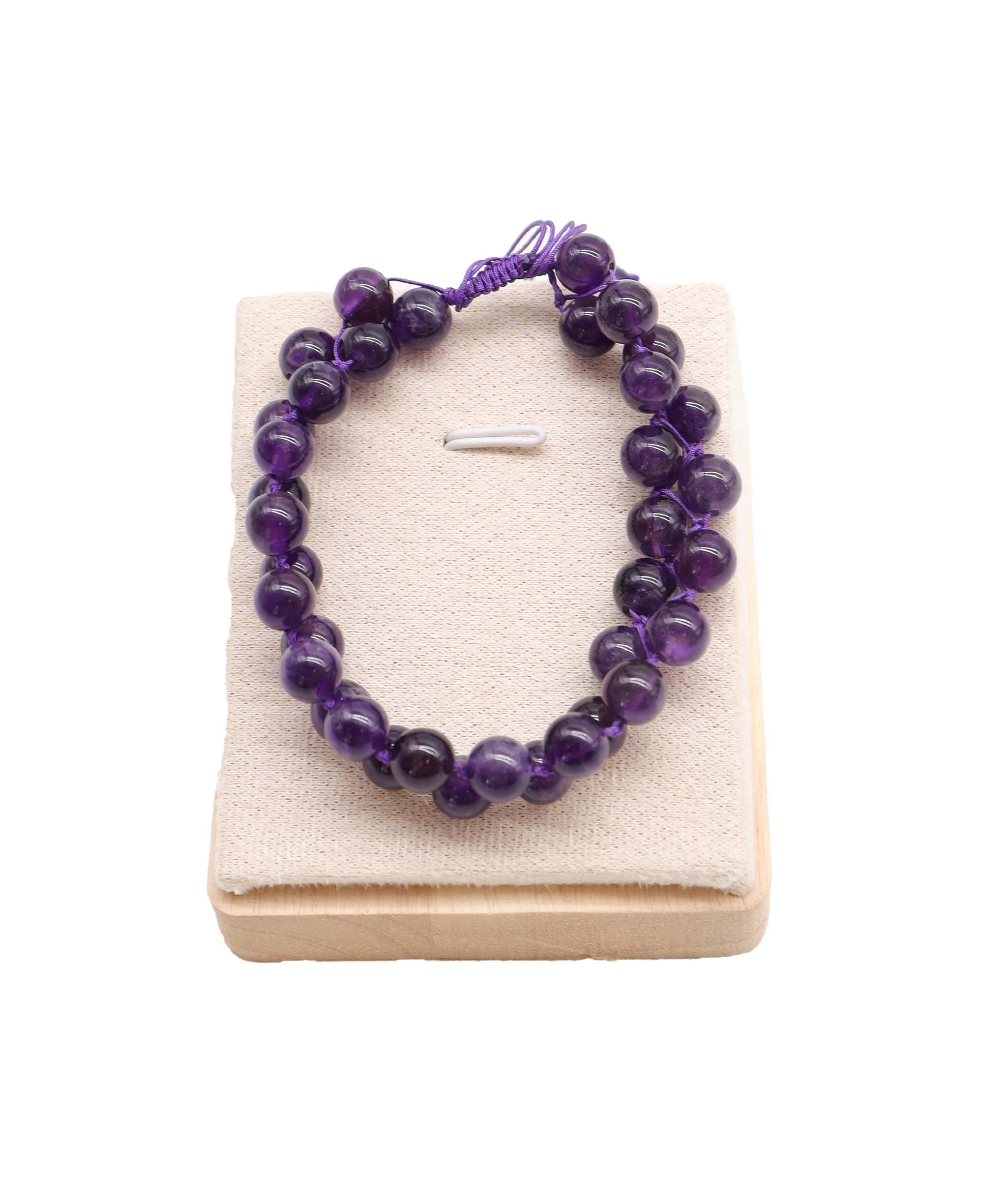 Luxury Promise Amethyst knitted adjustable bracelet/anklet RDC0695