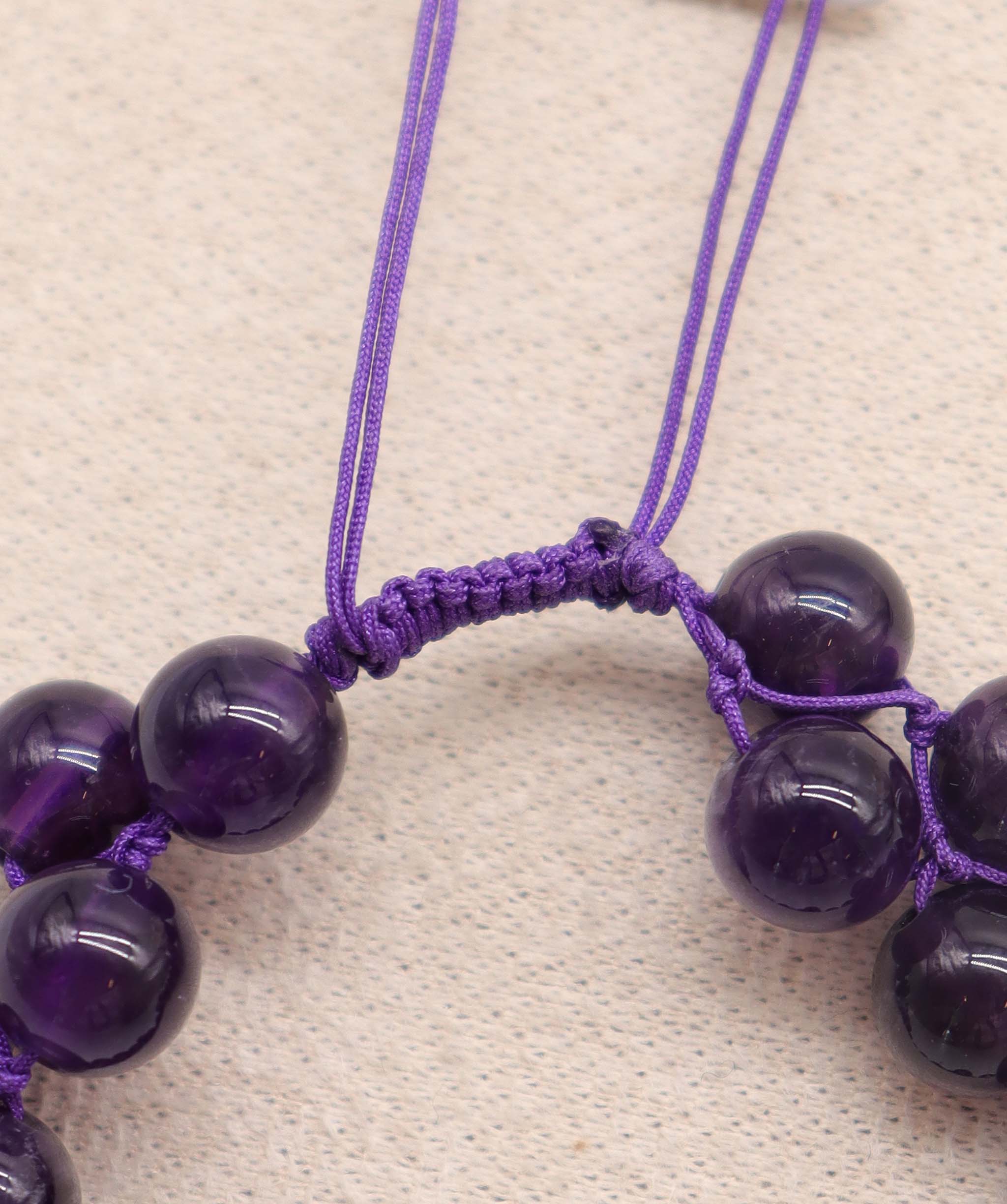 Luxury Promise Amethyst knitted adjustable bracelet/anklet RDC0695