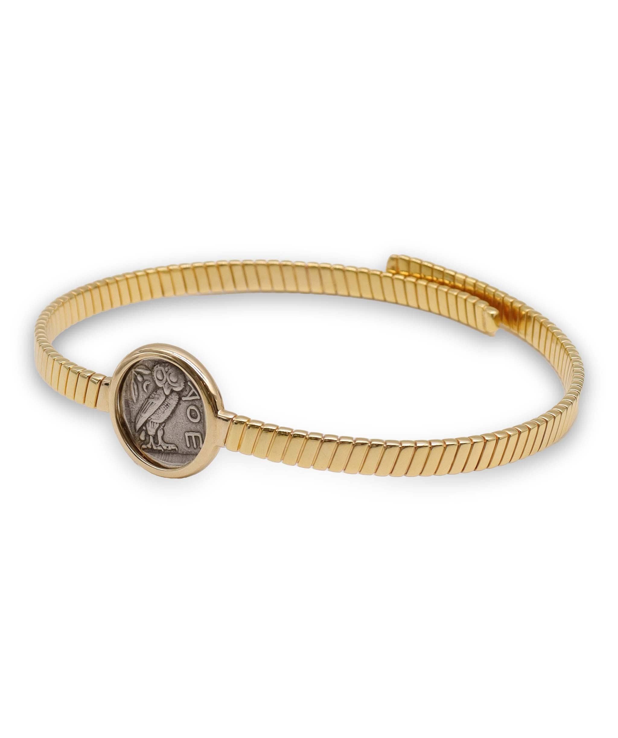 Luxury Promise Ancient Greek Coin Tubogas Choker Silver 18ct Gold Vermail 400BC Coin ASC6897