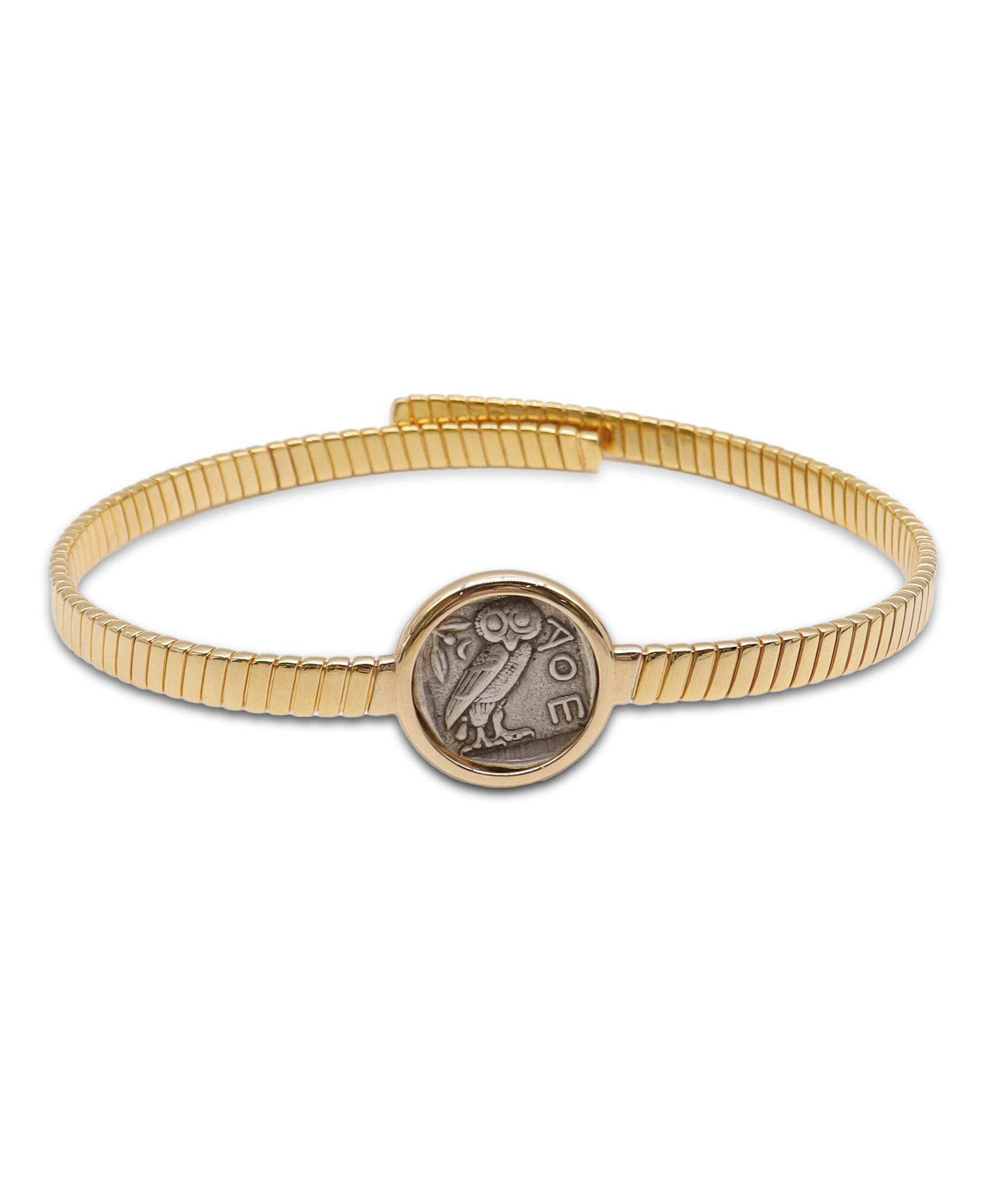 Luxury Promise Ancient Greek Coin Tubogas Choker Silver 18ct Gold Vermail 400BC Coin ASC6897