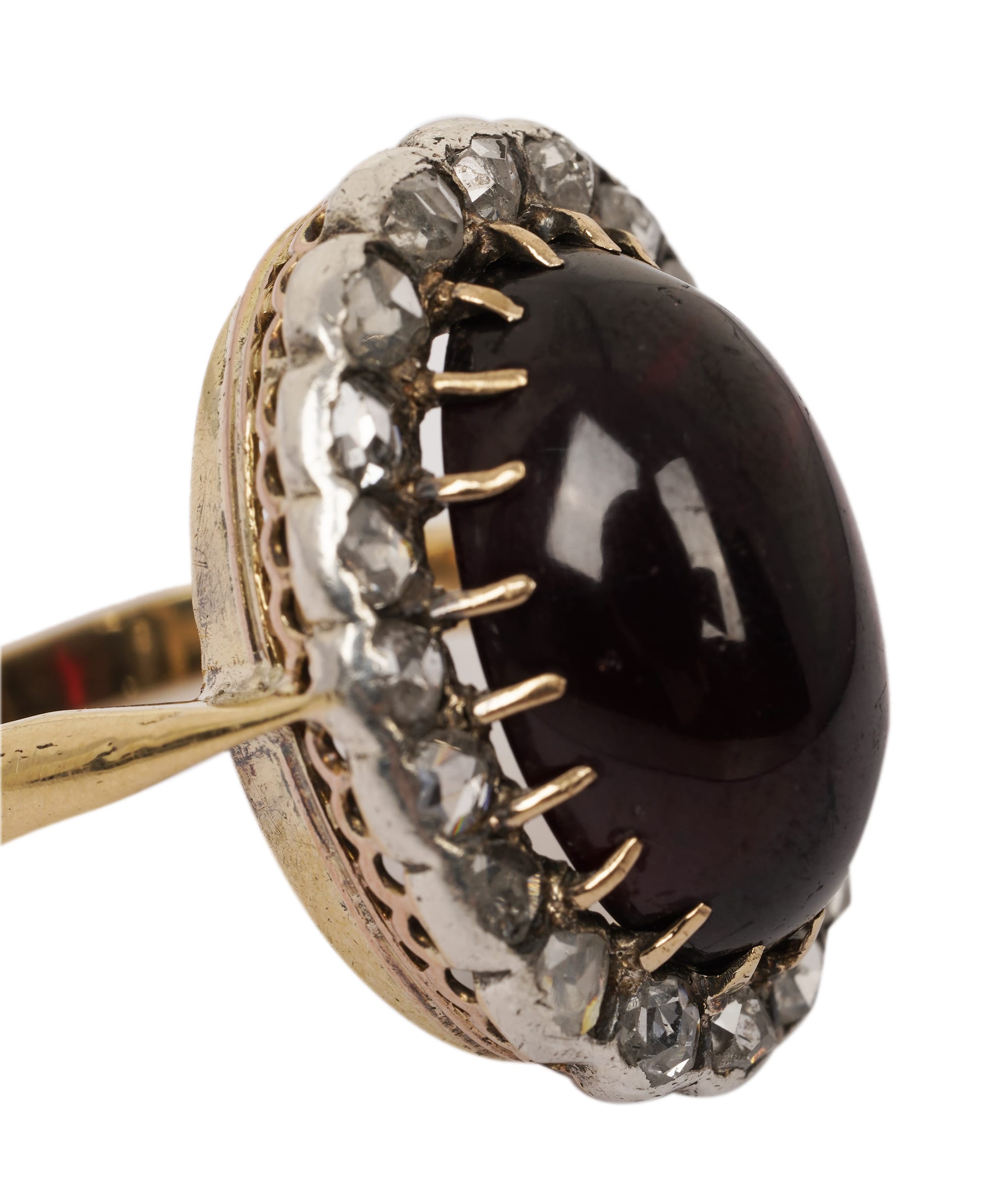 Luxury Promise Antique Garnet & Diamond Cluster Ring WA24536