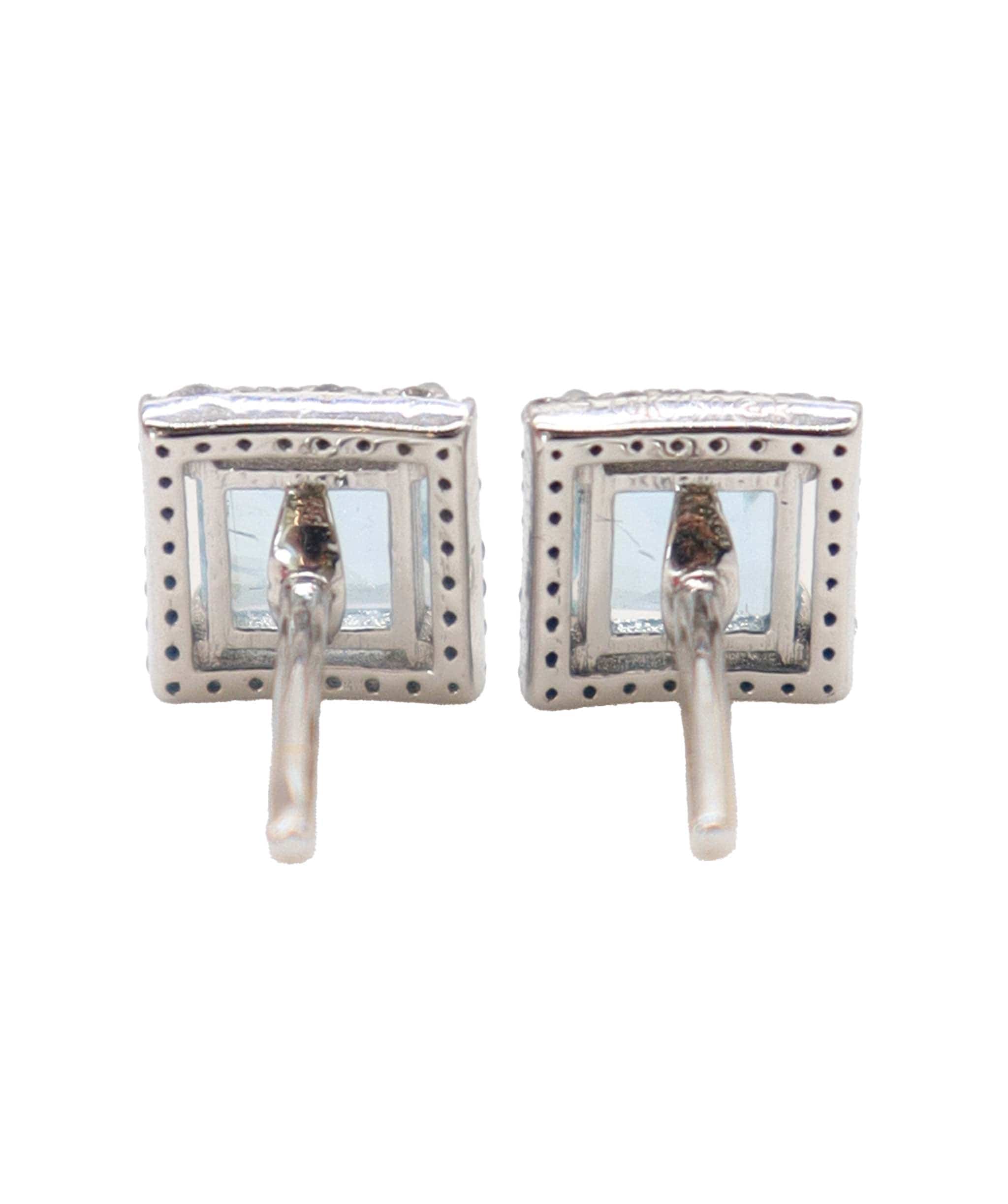 Luxury Promise Aqua and diamond earrings 18K 1.3 / 0.19 ASC6184