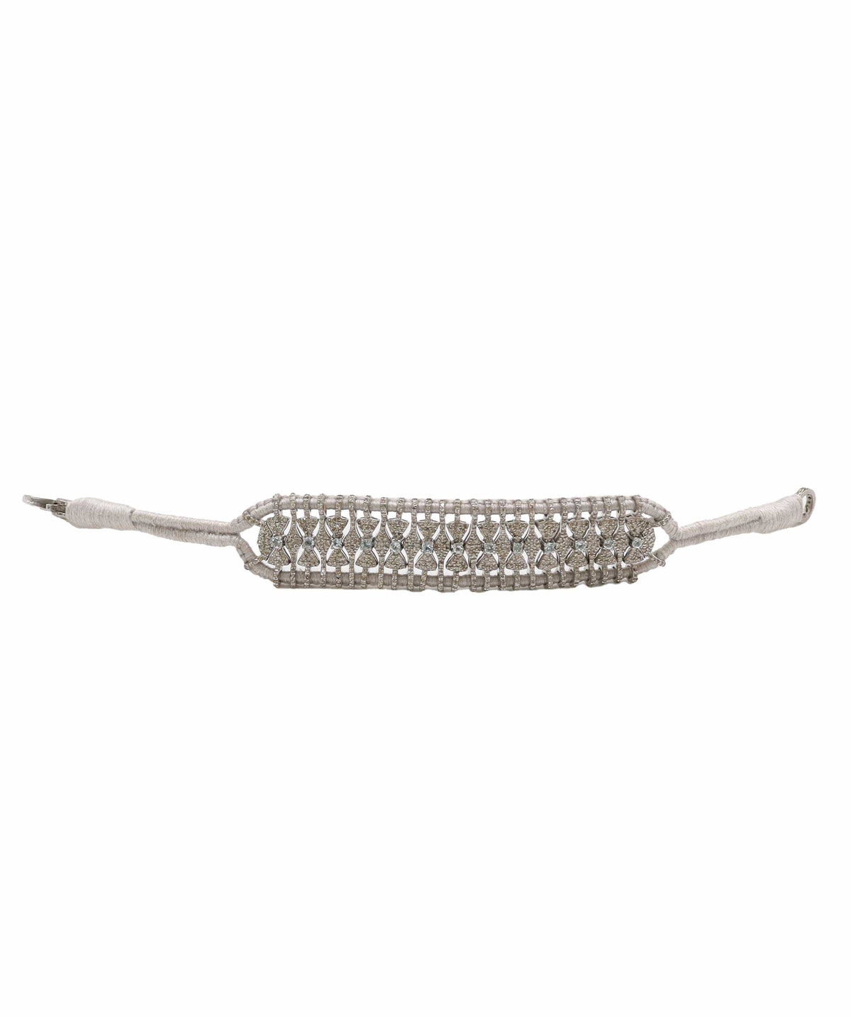 Luxury Promise Aquamarine & Diamond Silver Thread Friendship Bracelet DXBCD2250