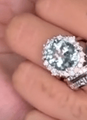 Luxury Promise Aquamarine ring in Pt900 - A4.89ct / D0.80ct CX9069 JJC0282