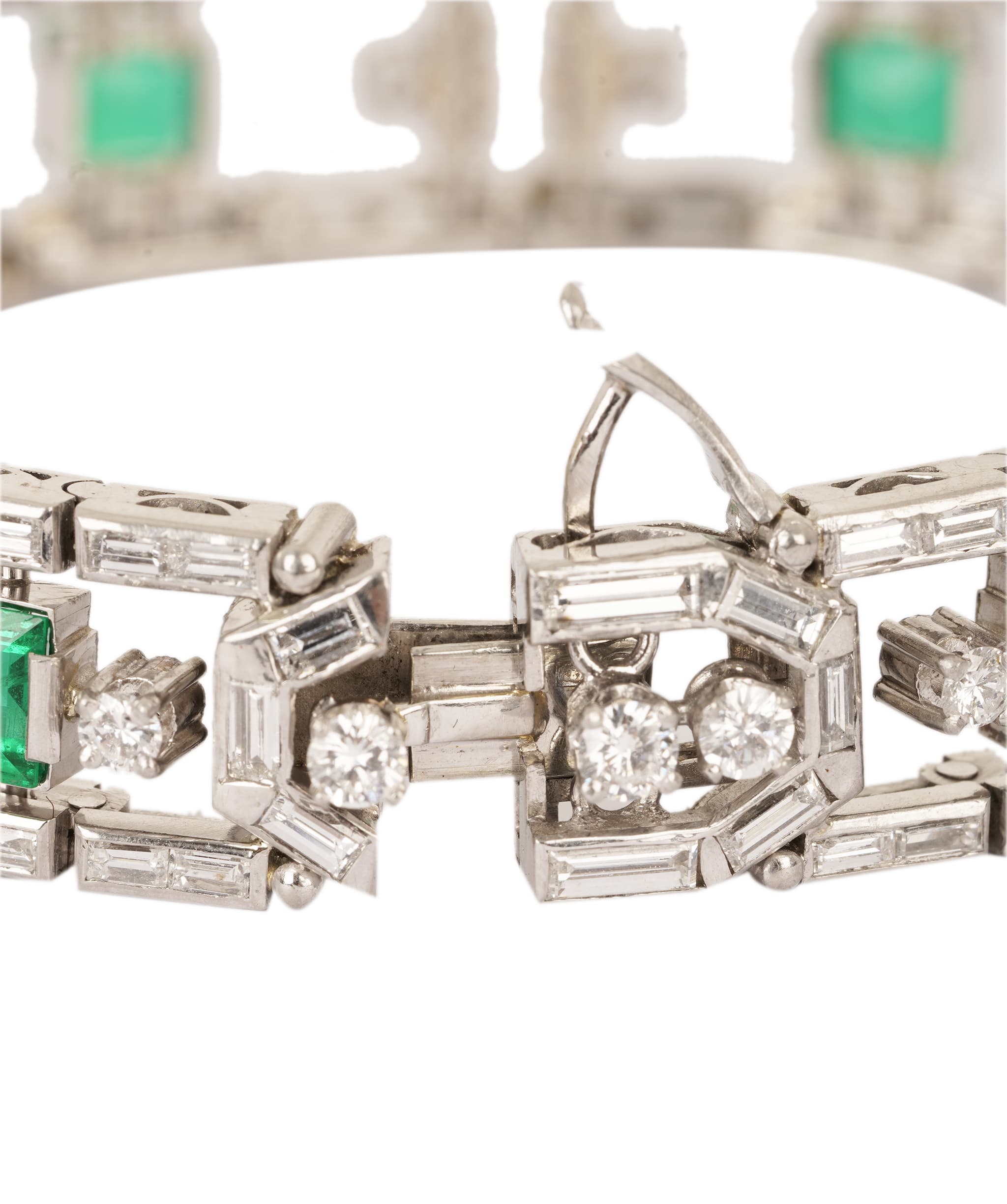 Luxury Promise Art Deco Emerald and Diamond Bracelet WA24493