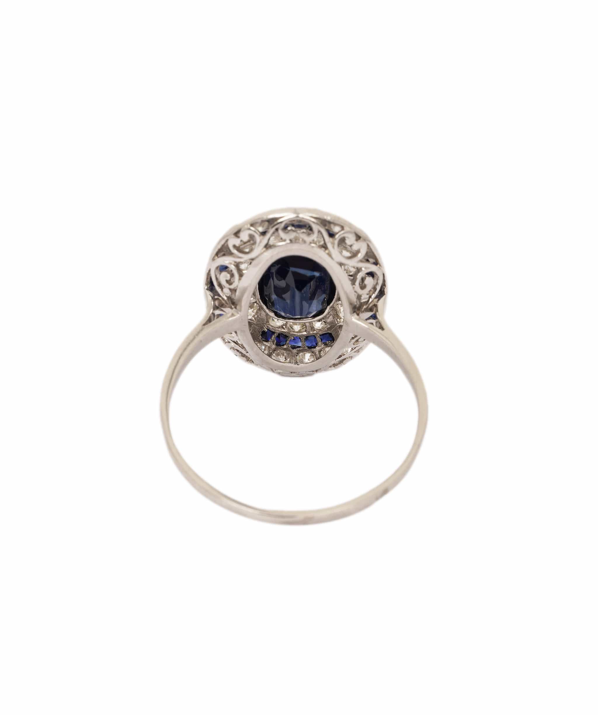 Luxury Promise Art Deco Sapphire and Diamond Ring WA24117