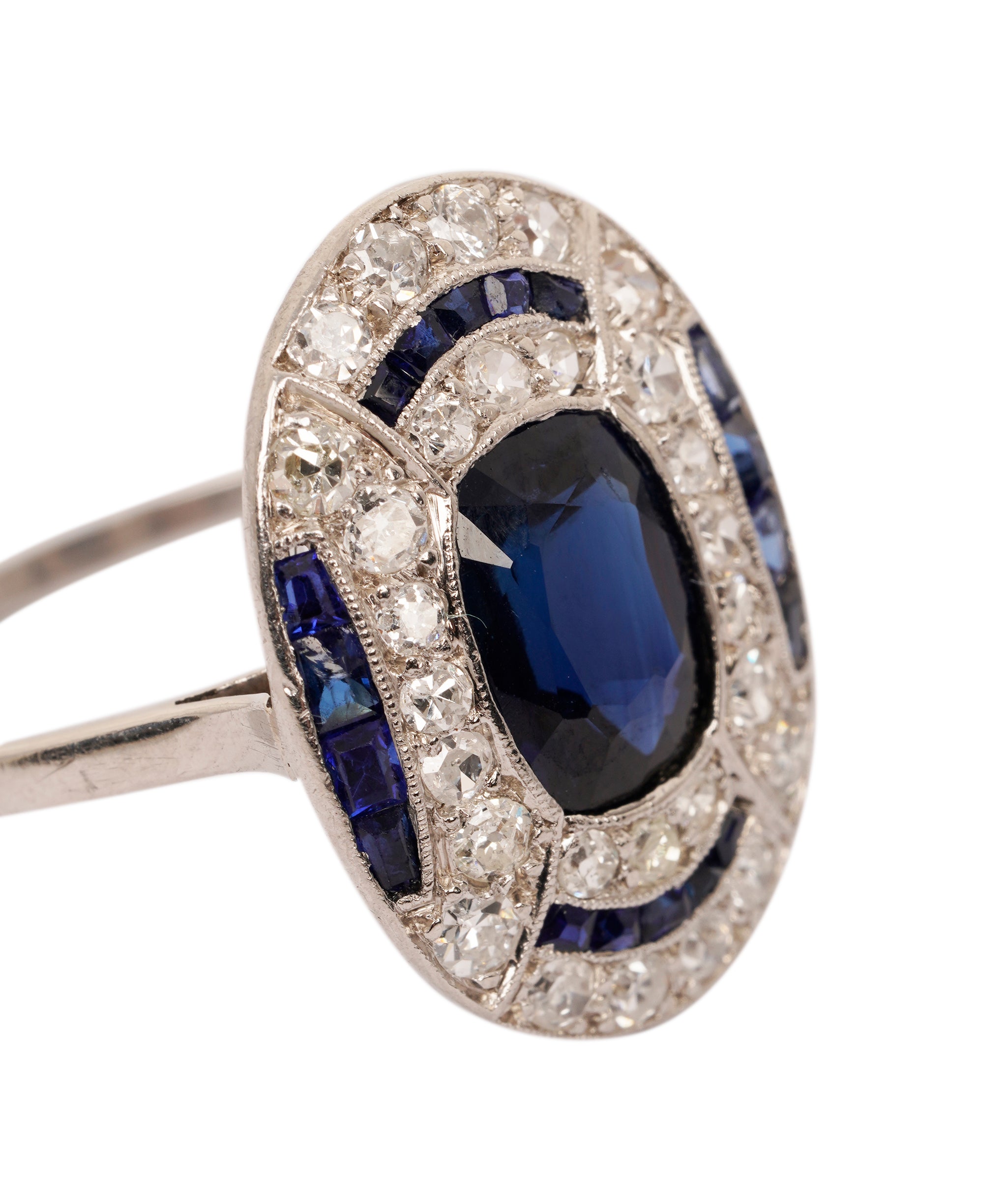 Luxury Promise Art Deco Sapphire and Diamond Ring WA24117