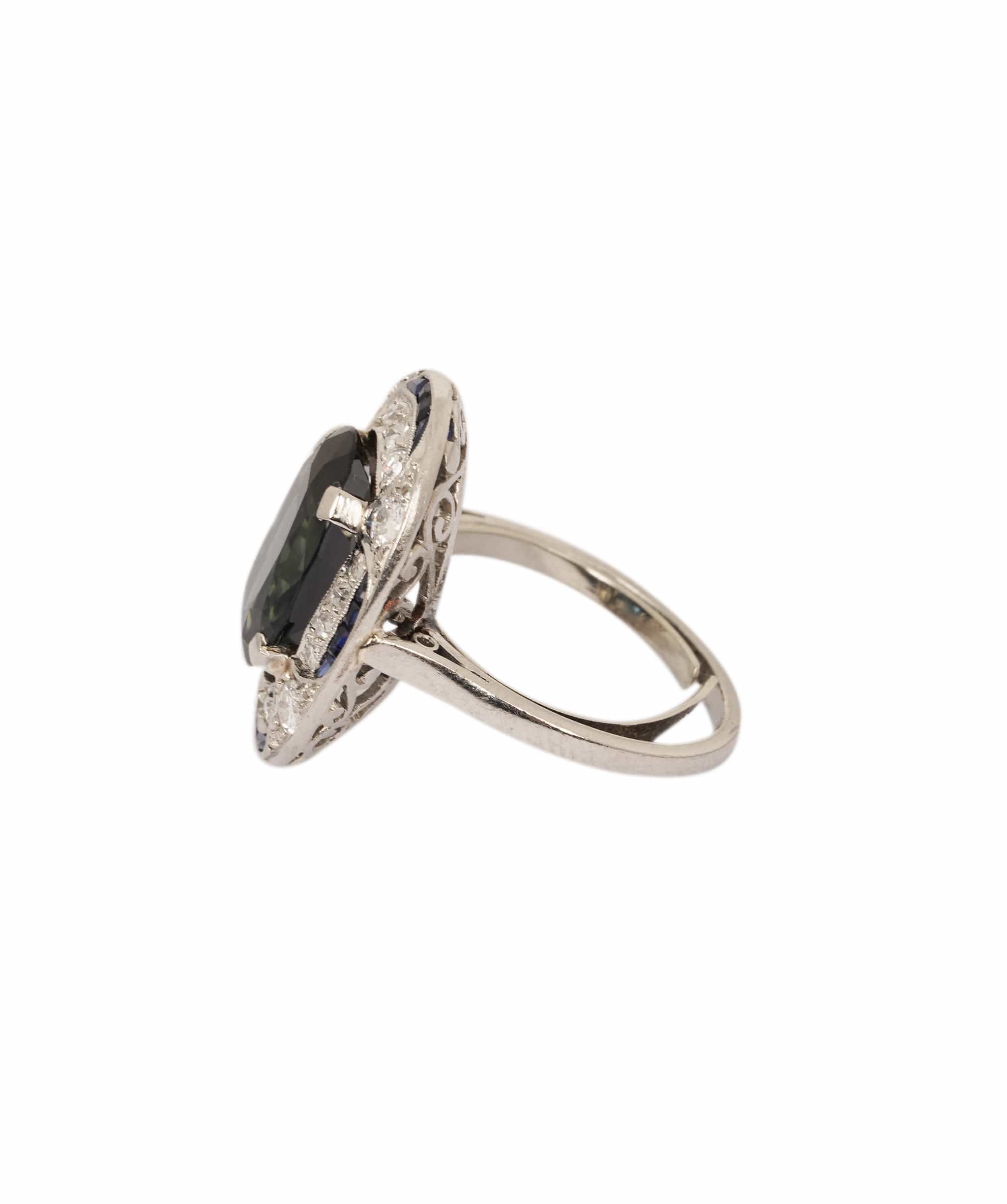 Luxury Promise Art Deco Sapphire and Diamond Ring WA24935