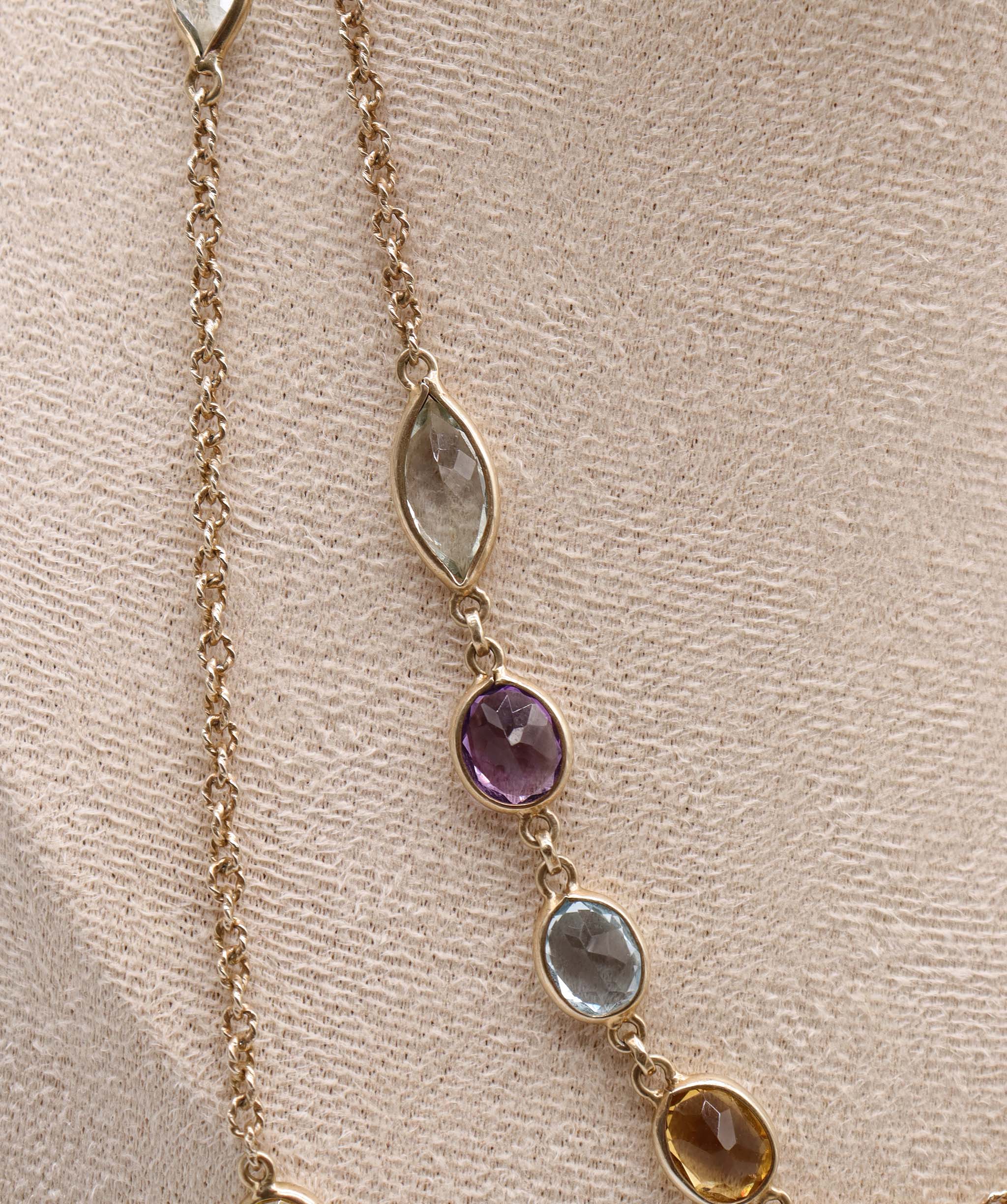 Luxury Promise Artisanal Multicolored Stone Satouir in Silver DXBCS2217