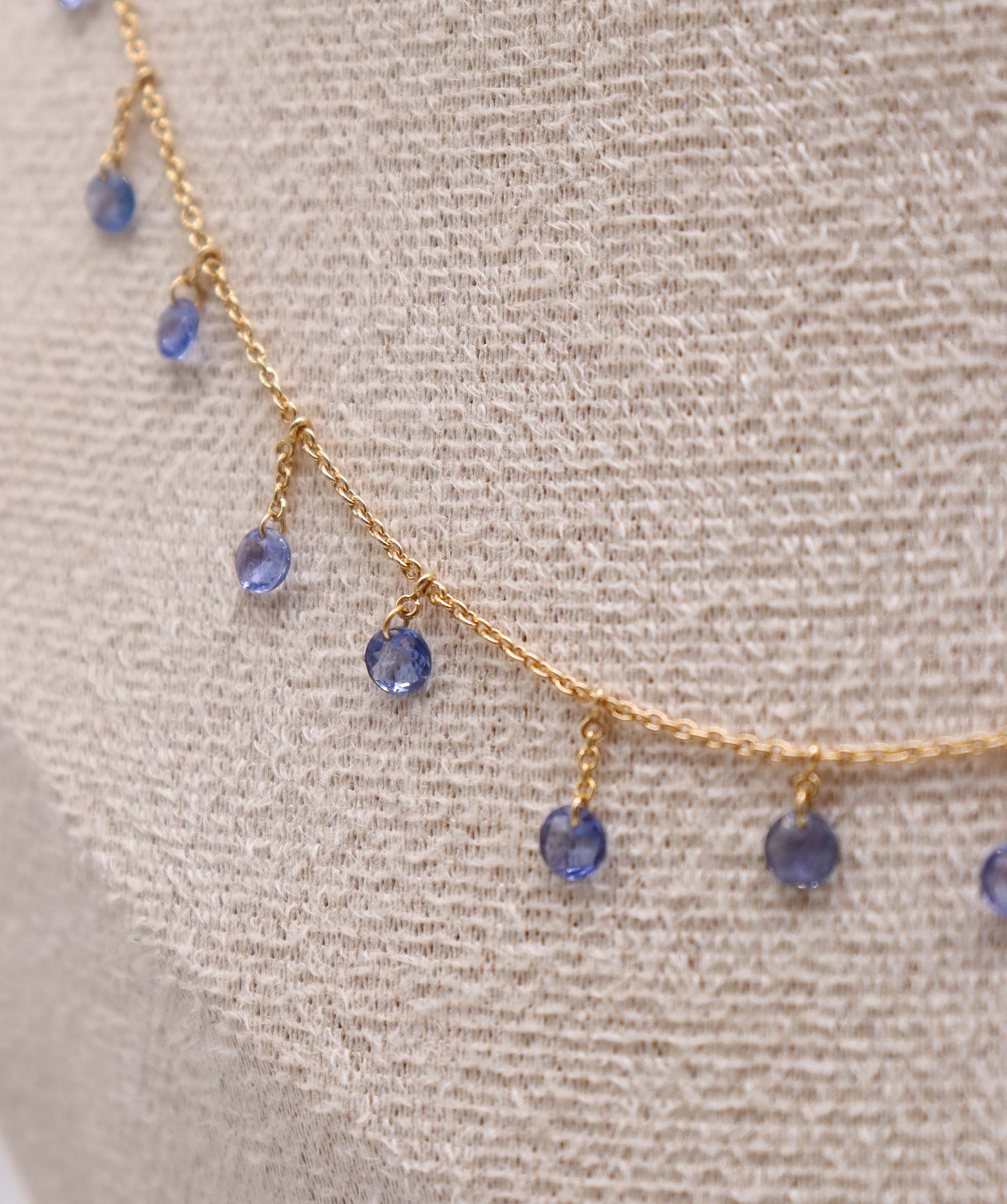 LUXURY PROMISE BLUE SAPPHIRE OS (H) NECKLACE TW:2.50CT GOLD:2.76G C11650