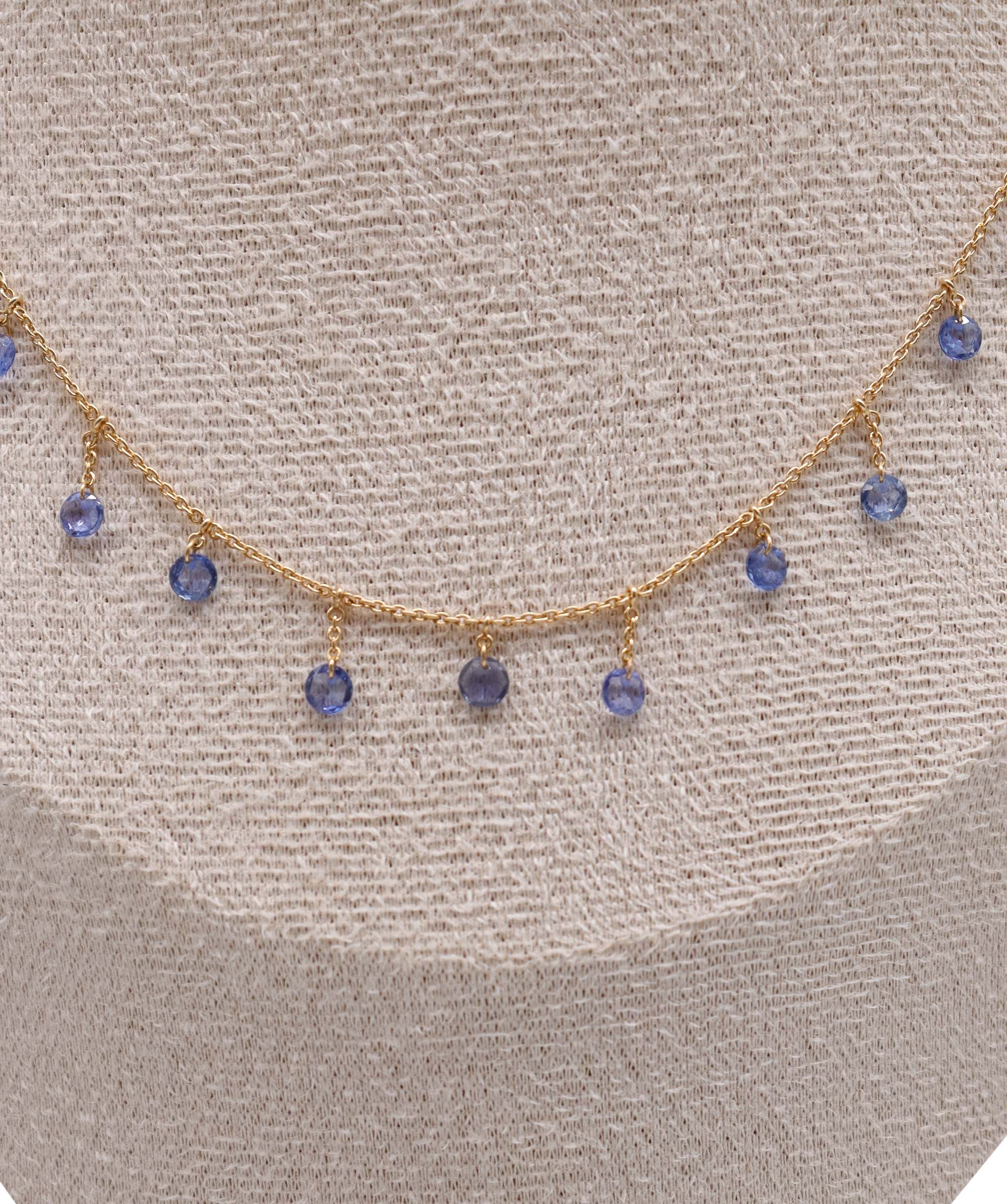 LUXURY PROMISE BLUE SAPPHIRE OS (H) NECKLACE TW:2.50CT GOLD:2.76G C11650