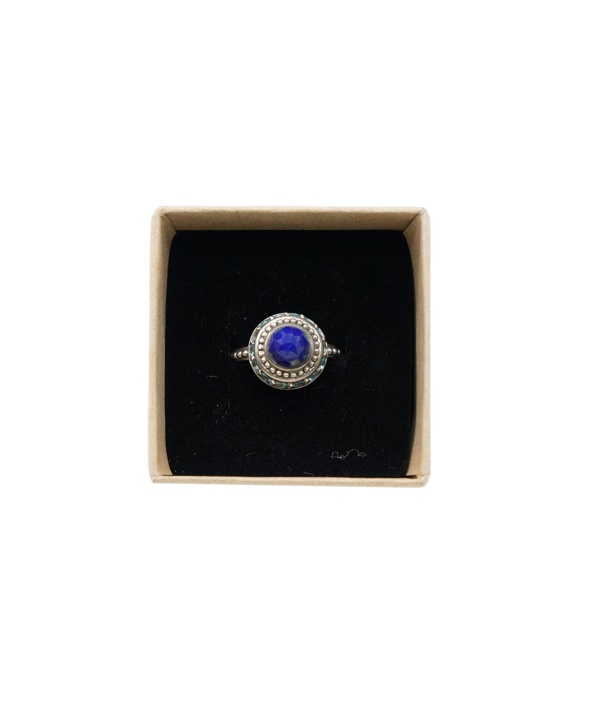 Luxury Promise Blue topaz and Soda lite ring