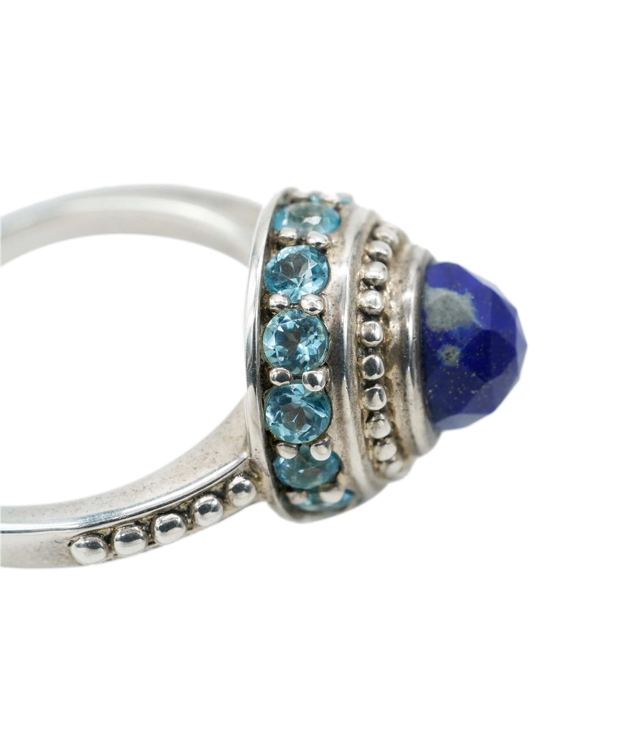 Luxury Promise Blue topaz and Soda lite ring