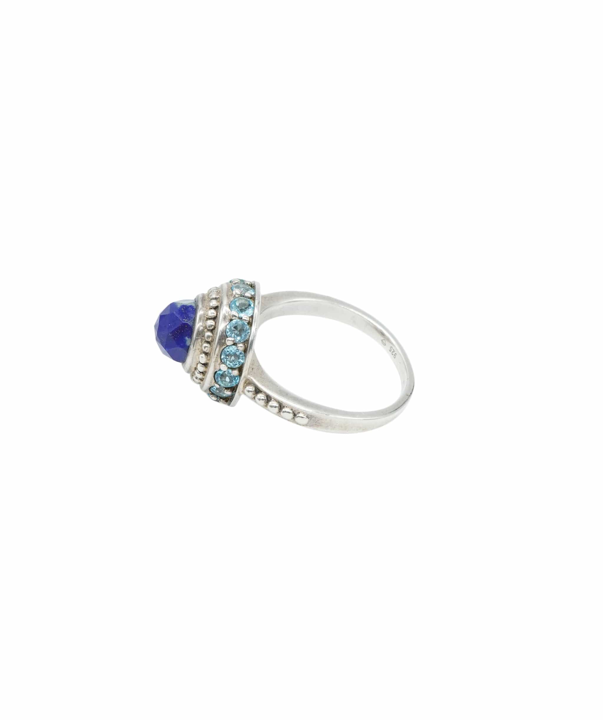 Luxury Promise Blue topaz and Soda lite ring