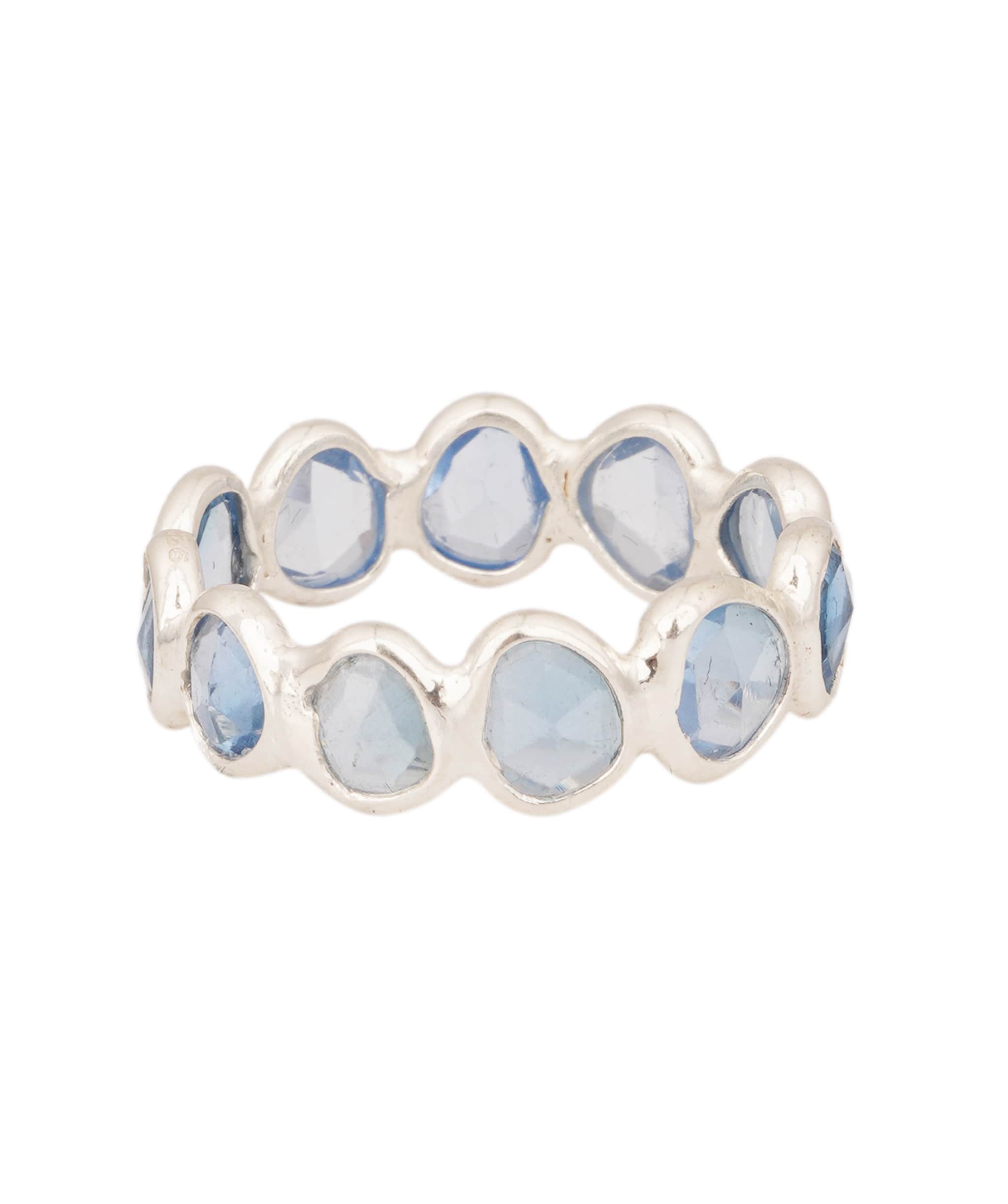 Luxury Promise Blue Topaz Oval Eternity Ring ANC1767