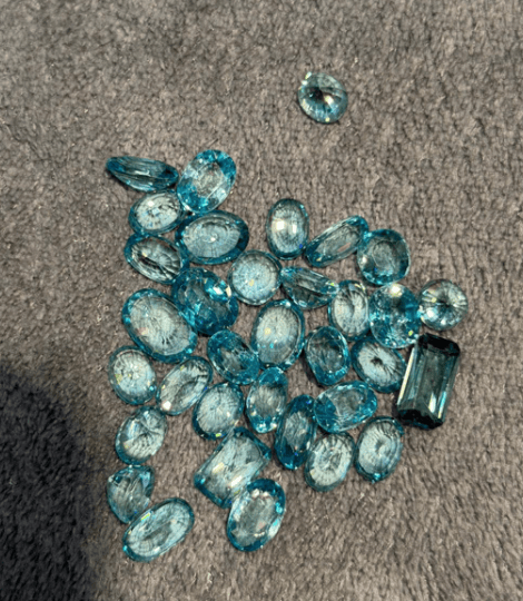 Luxury Promise Blue Zircon from Cambodia (price for 1 stone) 3.2ct average size DXBCS2724