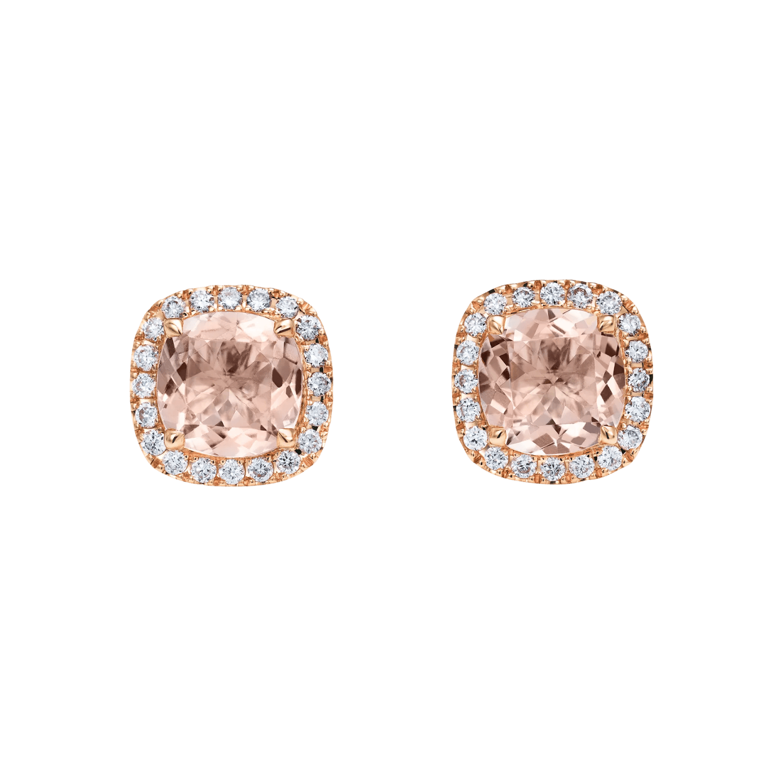 Luxury Promise Blush ear pin Rose Gold + Morganite OS 18K Rose gold (4N) + 2 morganites + 40 diamonds ALTC0453