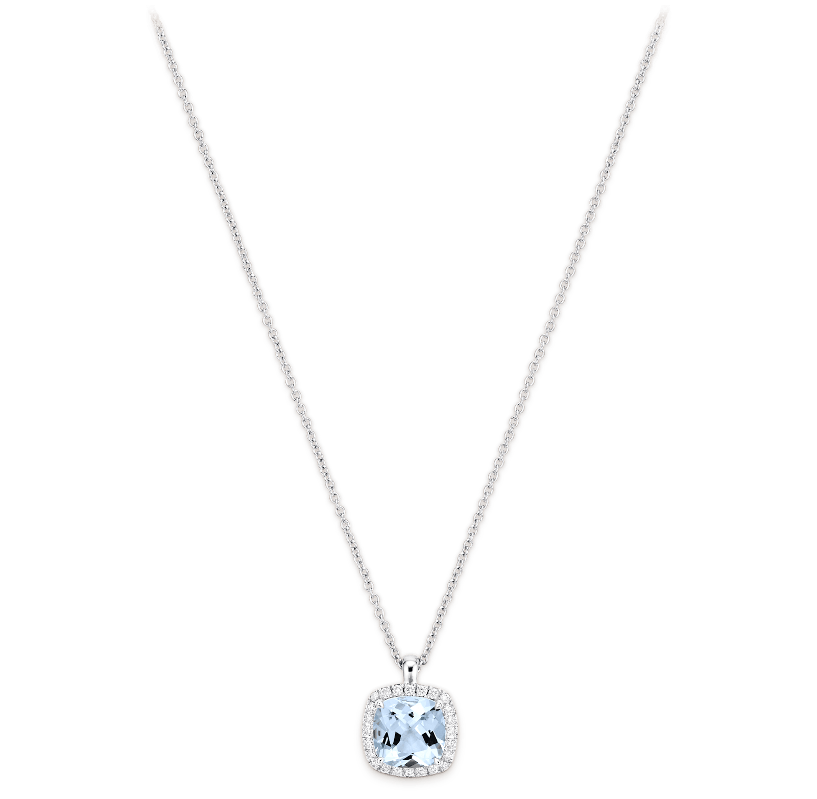 Luxury Promise Blush pendant White Gold + Aquamarine OS 18k white gold + aquamarine (Z) +24 diamonds ALTC0441