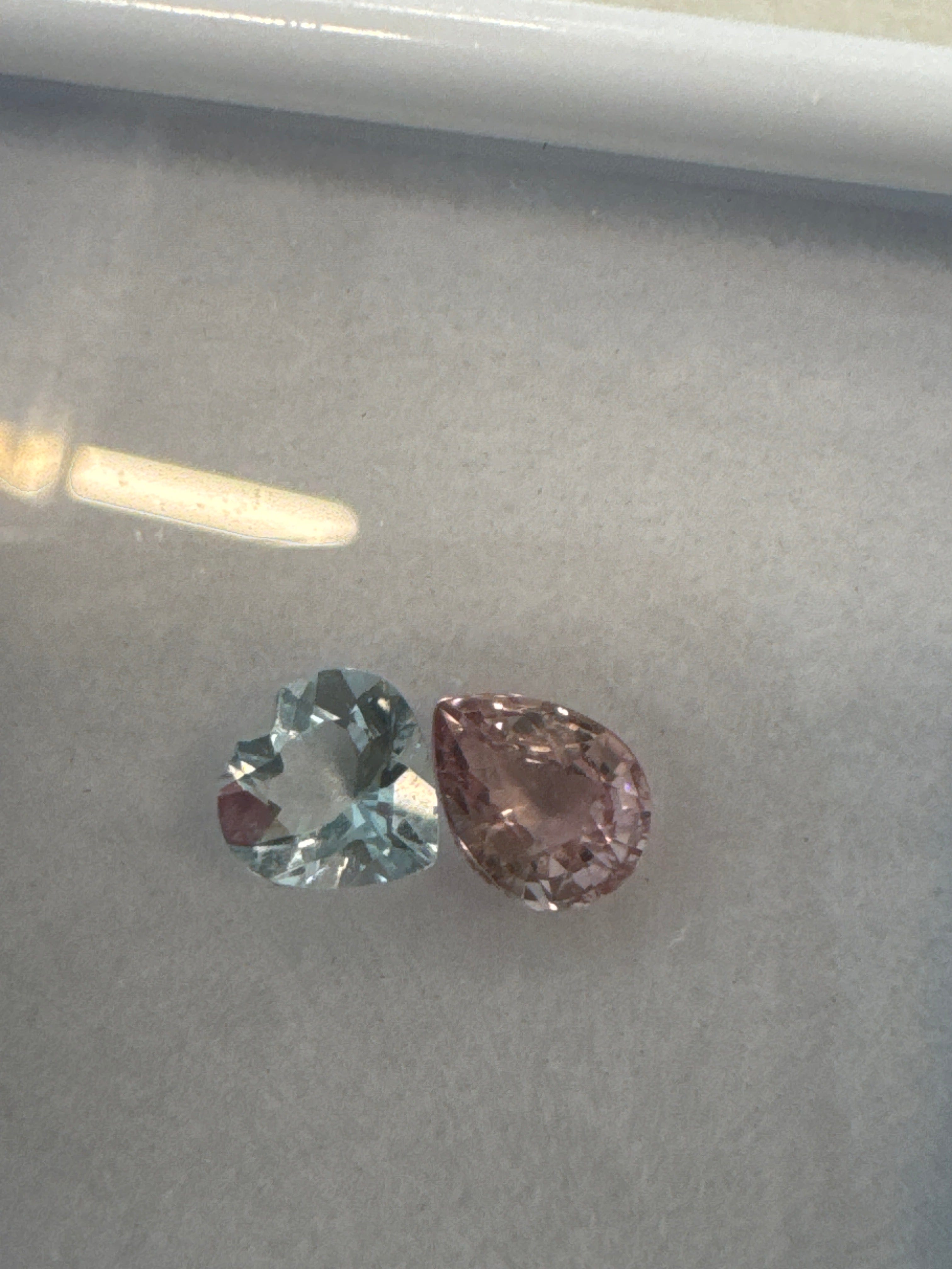 Luxury Promise Box pear tourmaline and aquamarine DXBCS0462