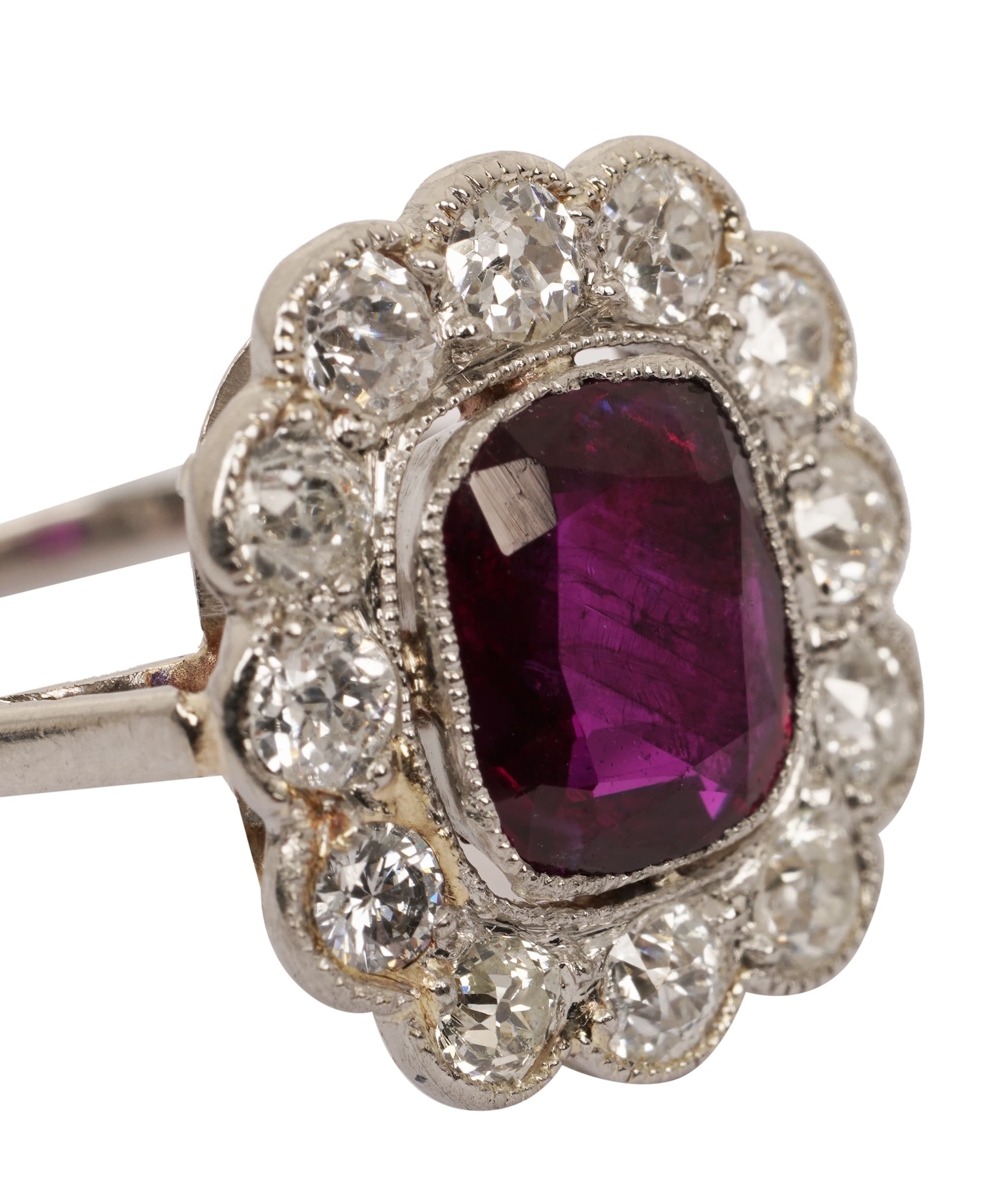 Luxury Promise Burma Ruby and Diamond Cluster Ring WA24306