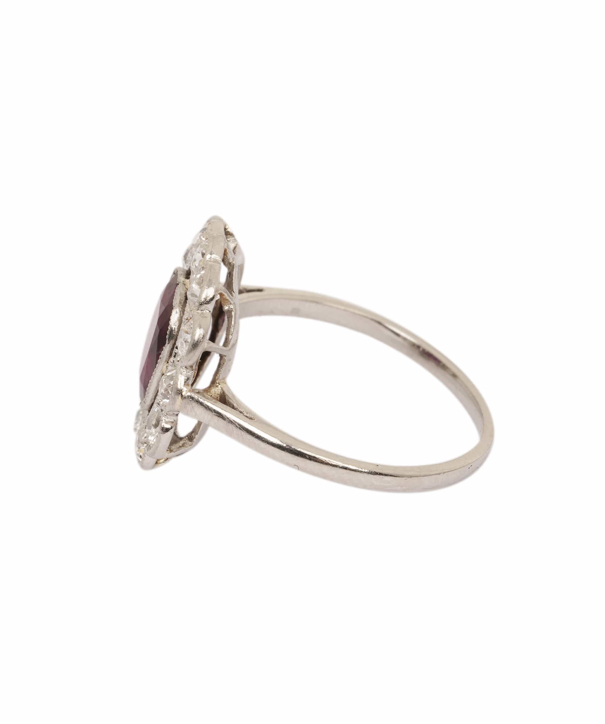 Luxury Promise Burma Ruby and Diamond Cluster Ring WA24306