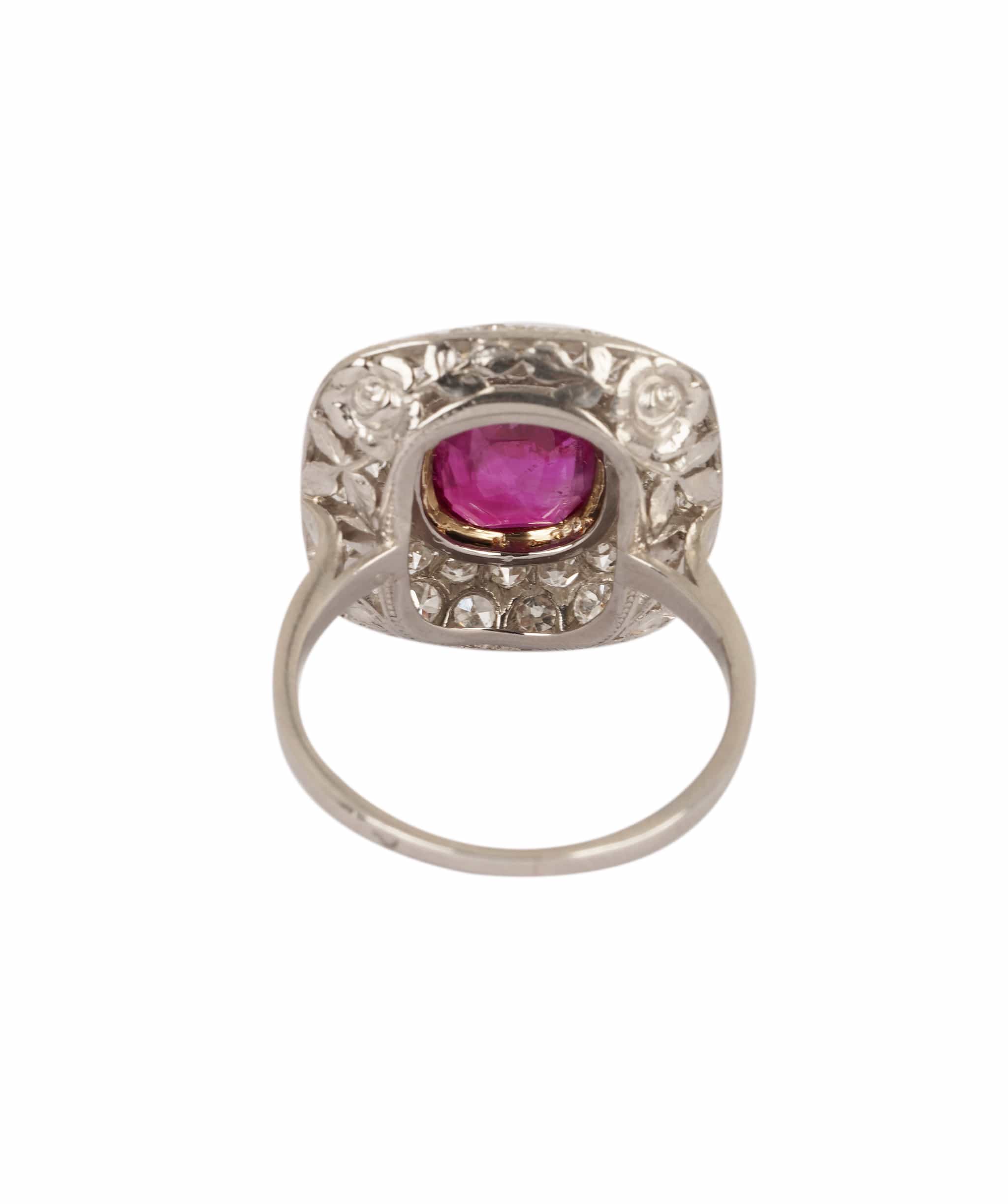 Luxury Promise Burma Ruby and Diamond Cluster Ring WA24511