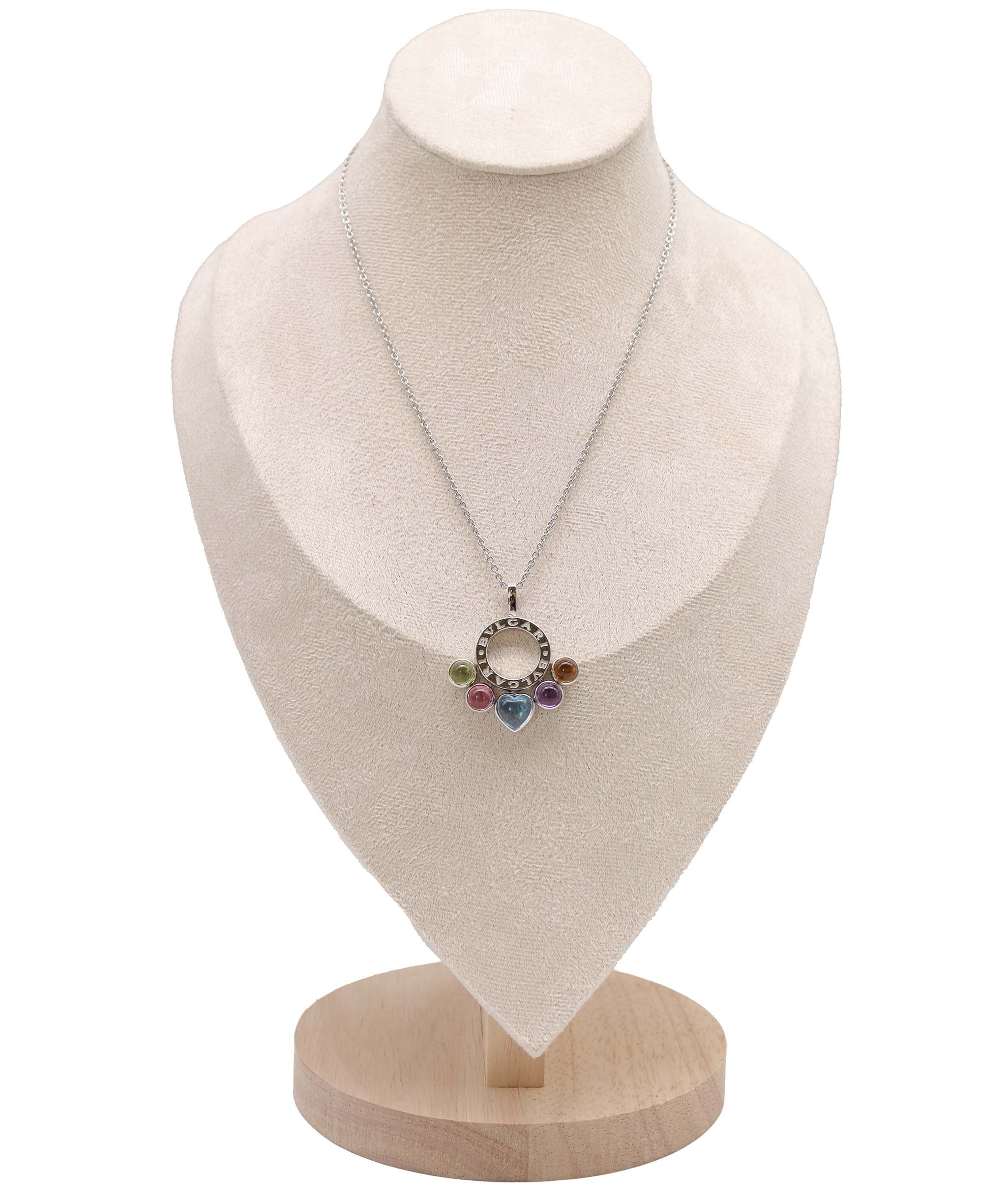 Luxury Promise Bvlgari multistone pendant on chain DXBS4579