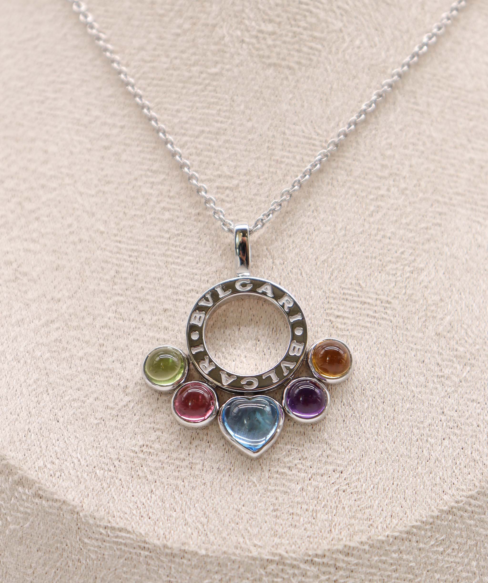 Luxury Promise Bvlgari multistone pendant on chain DXBS4579