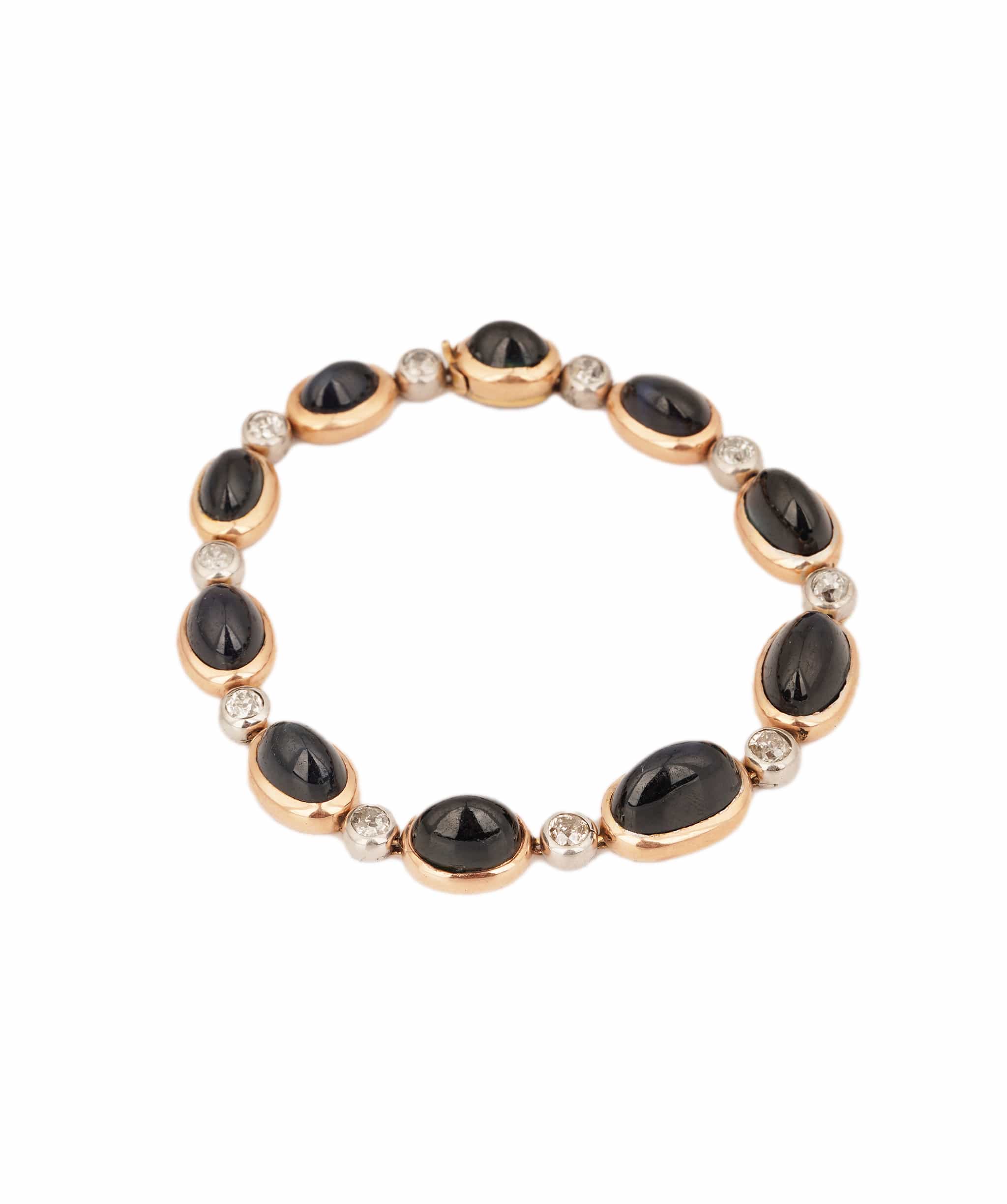 Luxury Promise Cabochon Sapphire and Diamond Bracelet WA23742