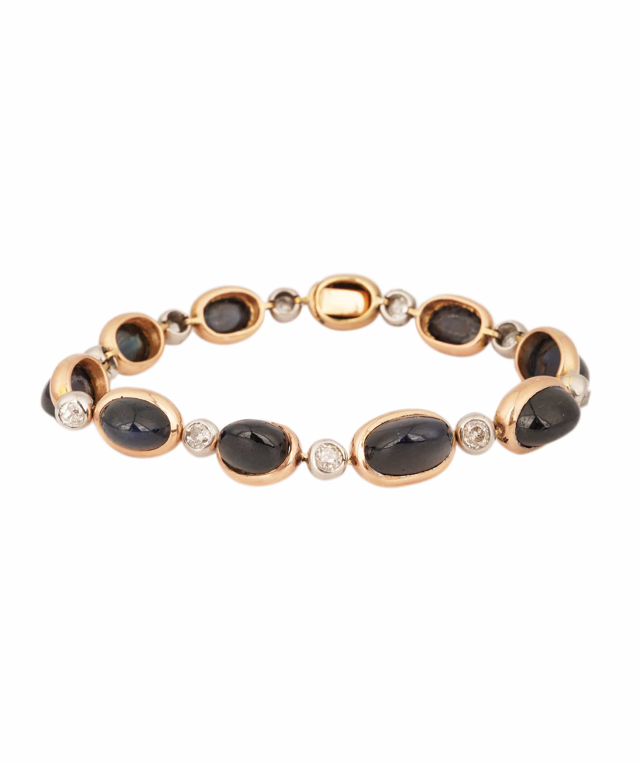 Luxury Promise Cabochon Sapphire and Diamond Bracelet WA23742