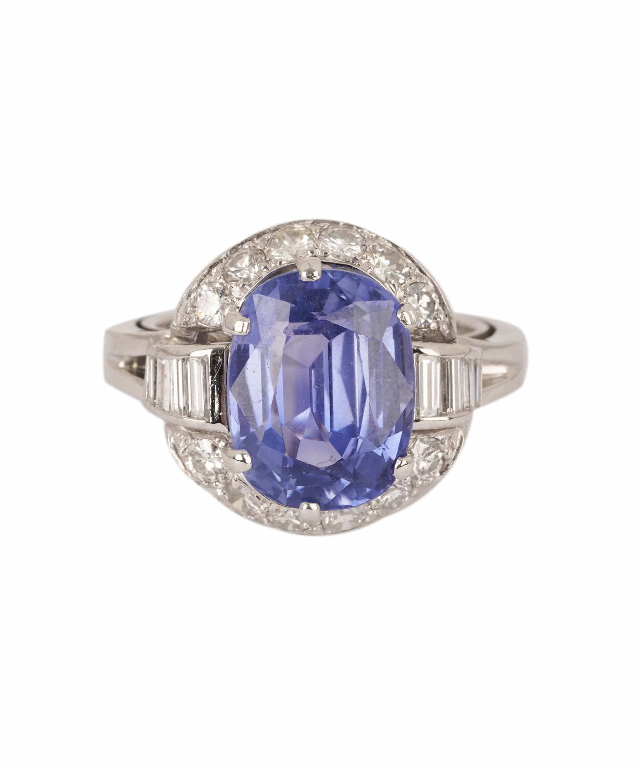 Luxury Promise Ceylon Sapphire and Diamond Ring WA24307