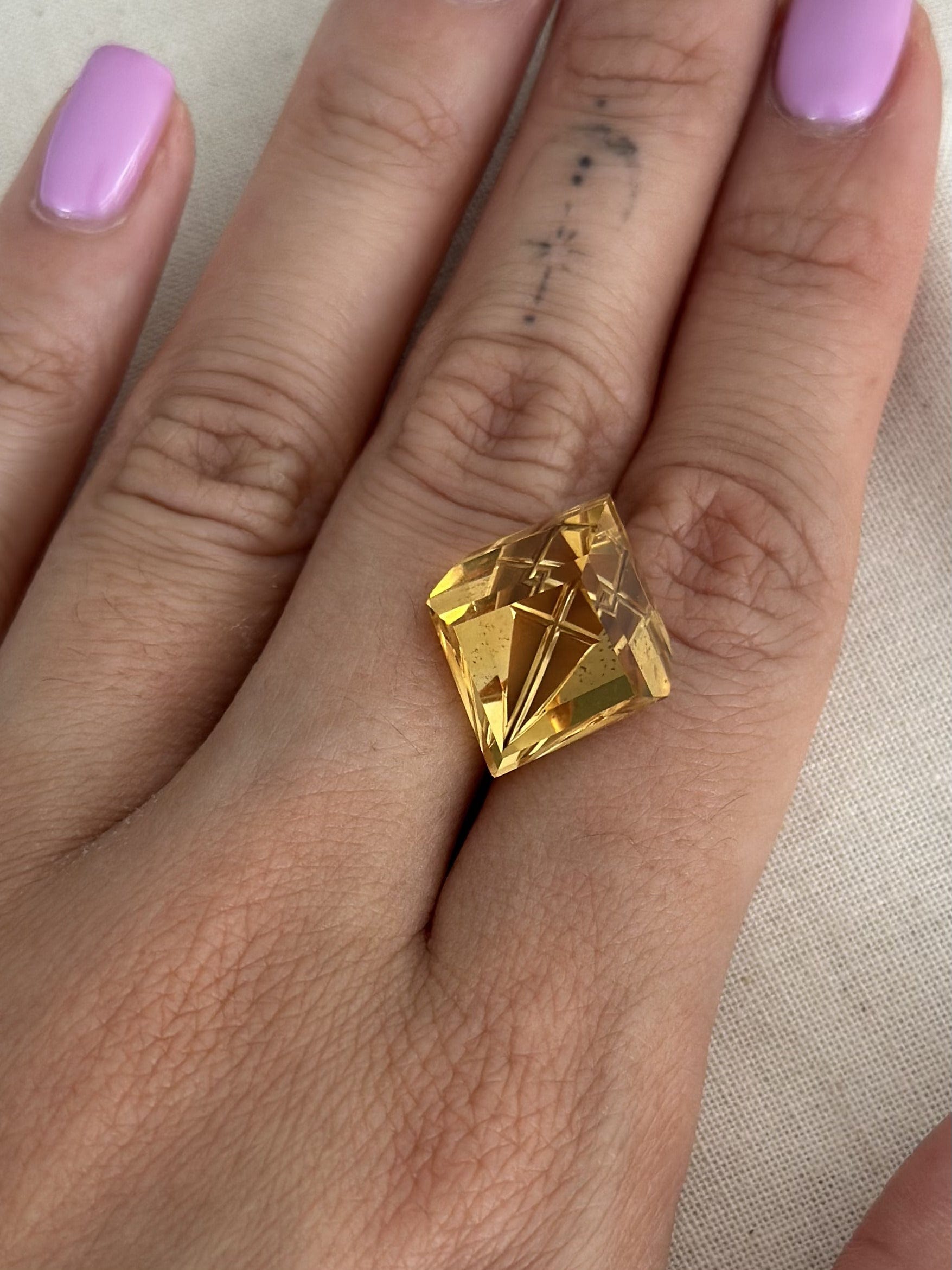 Luxury Promise Citrine Shield Cross RTC0096