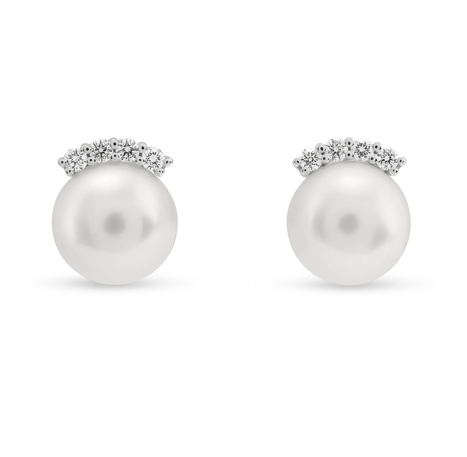 Luxury Promise Classics ear pin White Gold + Pearl OS 18K white gold + 2 pearls of Cumingii. 8.5 mm-9 mm+diamonds ALTC0460