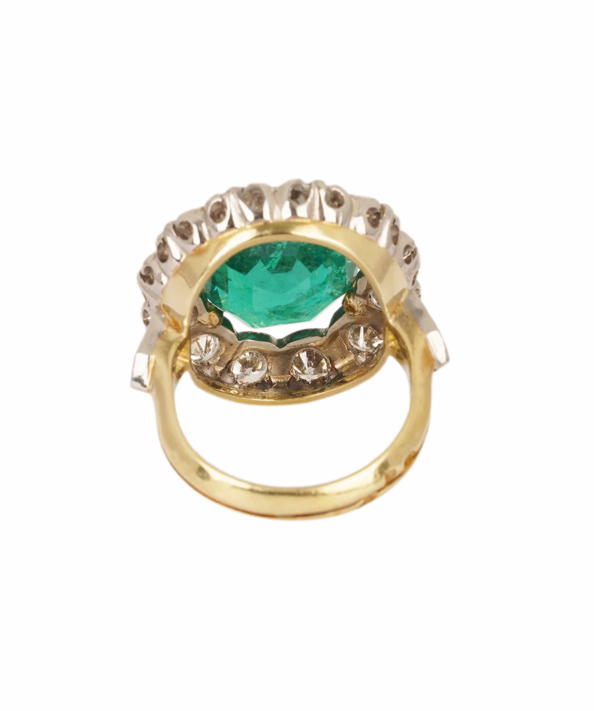Luxury Promise Colombian Emerald & Diamond Cluster Ring WA25027